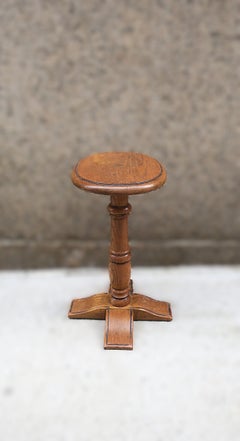 French Oak Wood Side Table