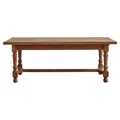 Antique French Oak Wood Farm Table