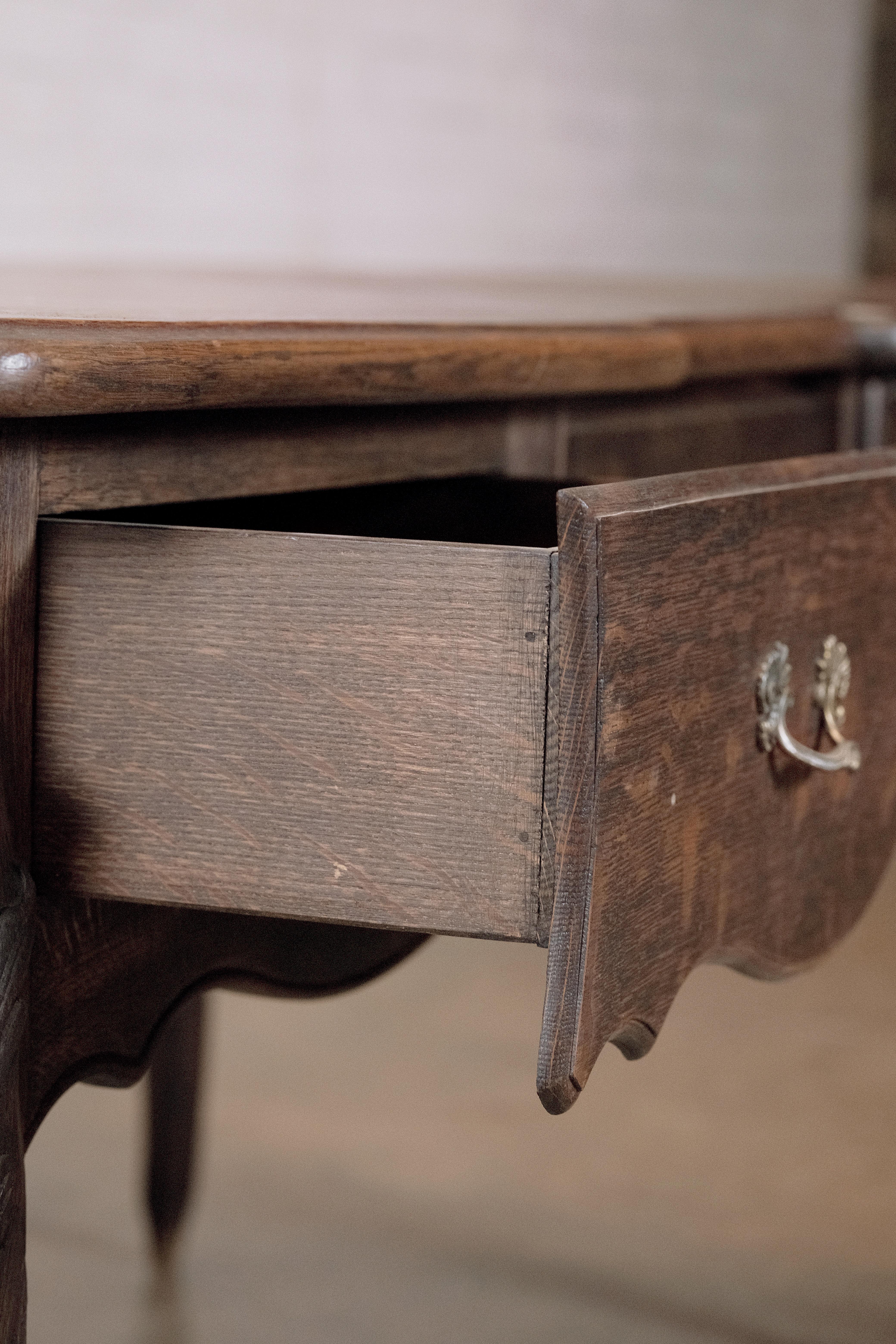 French Oak Writing Desk with a Parquet Top 3