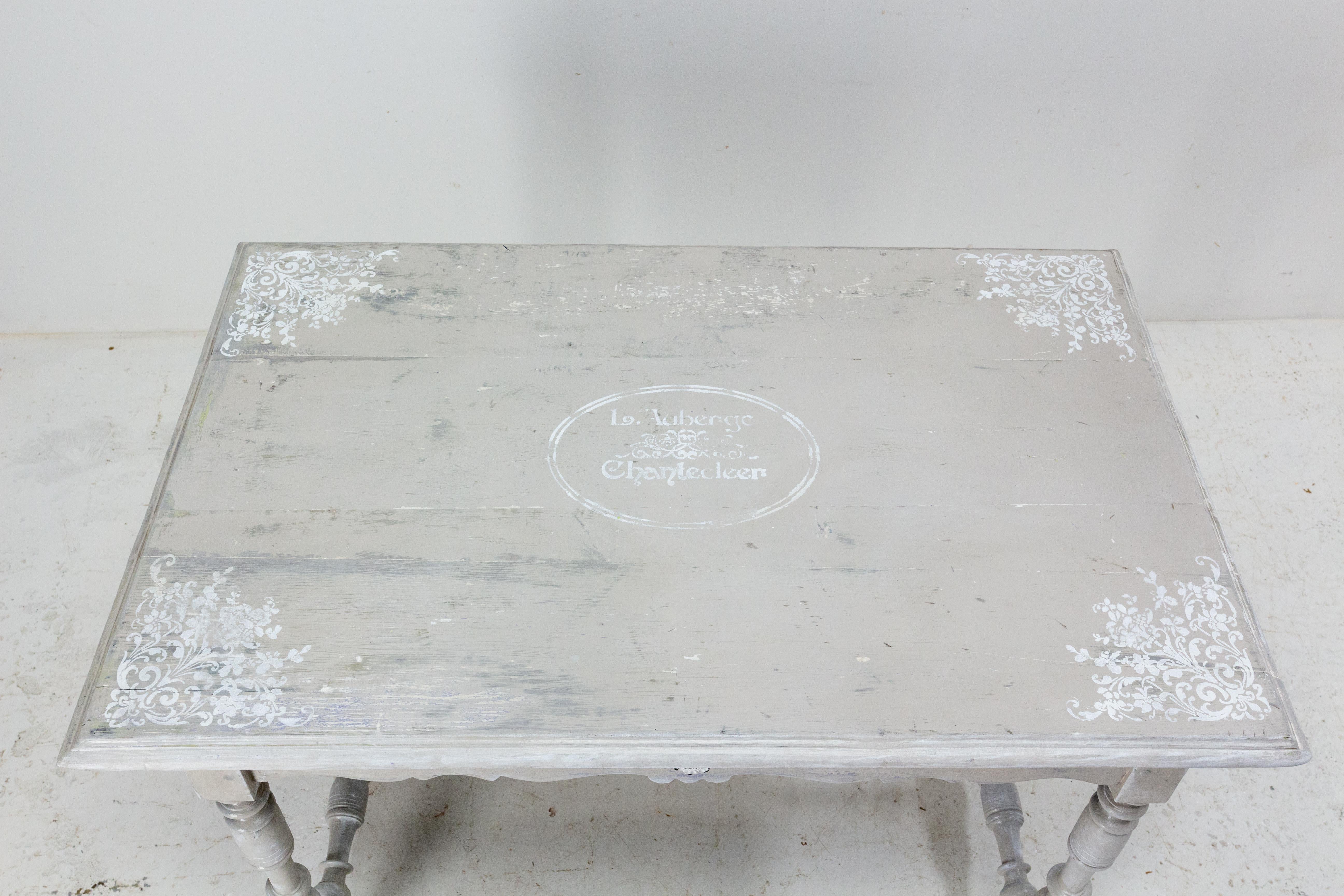 French Oak Writing Table Louis XIII Style and Shabby Finish, 19th Century For Sale 3