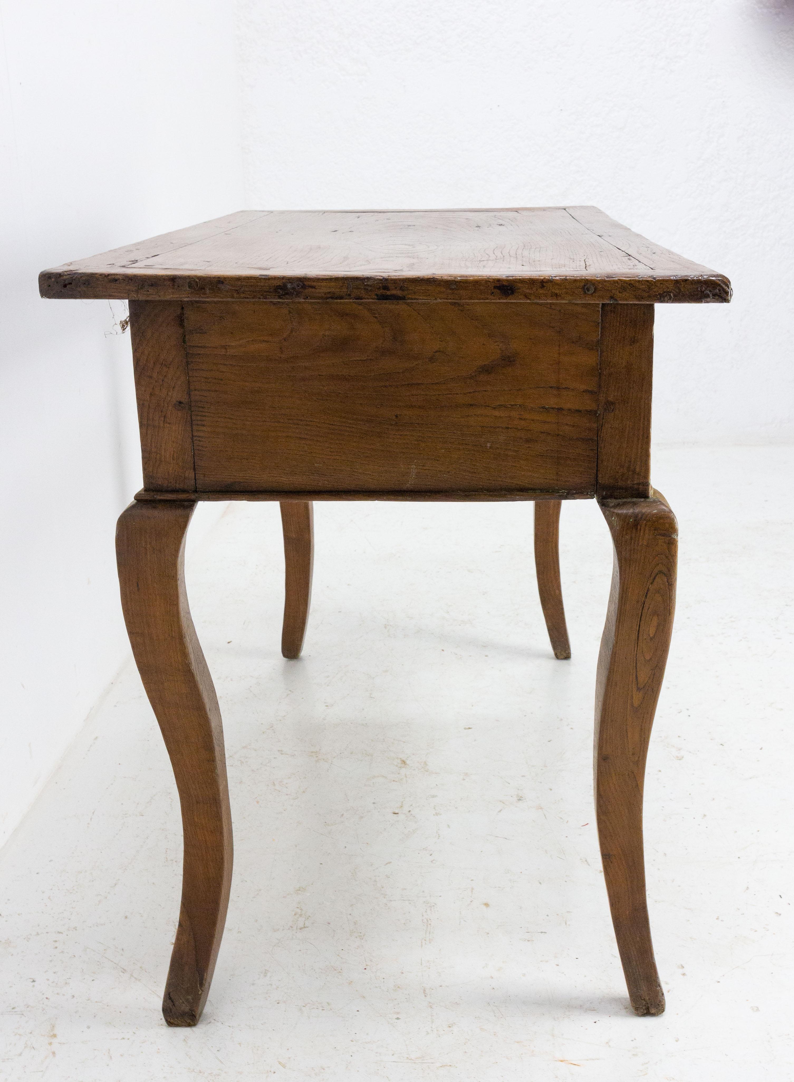 French Oak Writing Table Louis XV Style Brutalist Aspect, Early 19th Century 2