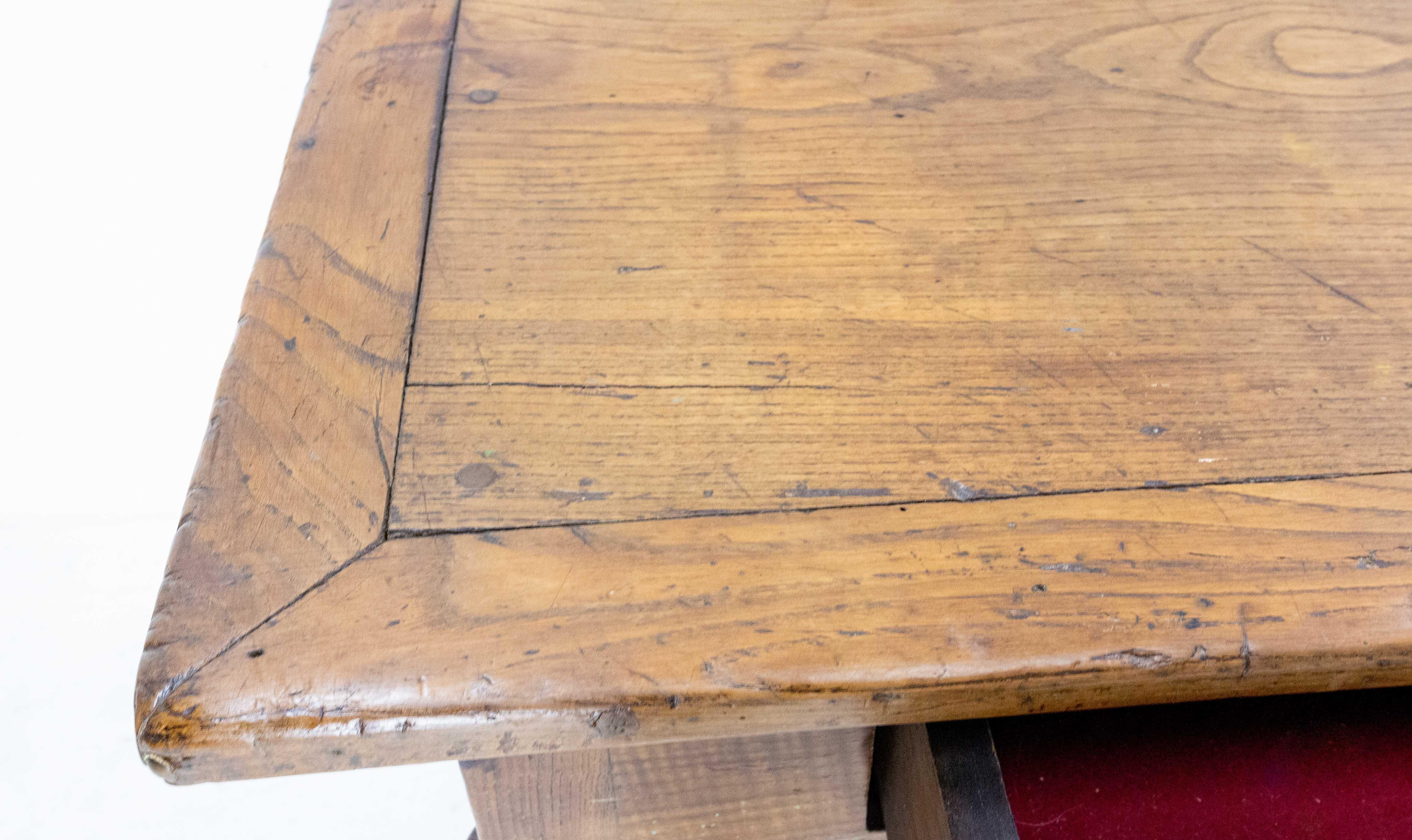 French Oak Writing Table Louis XV Style Brutalist Aspect, Early 19th Century 6