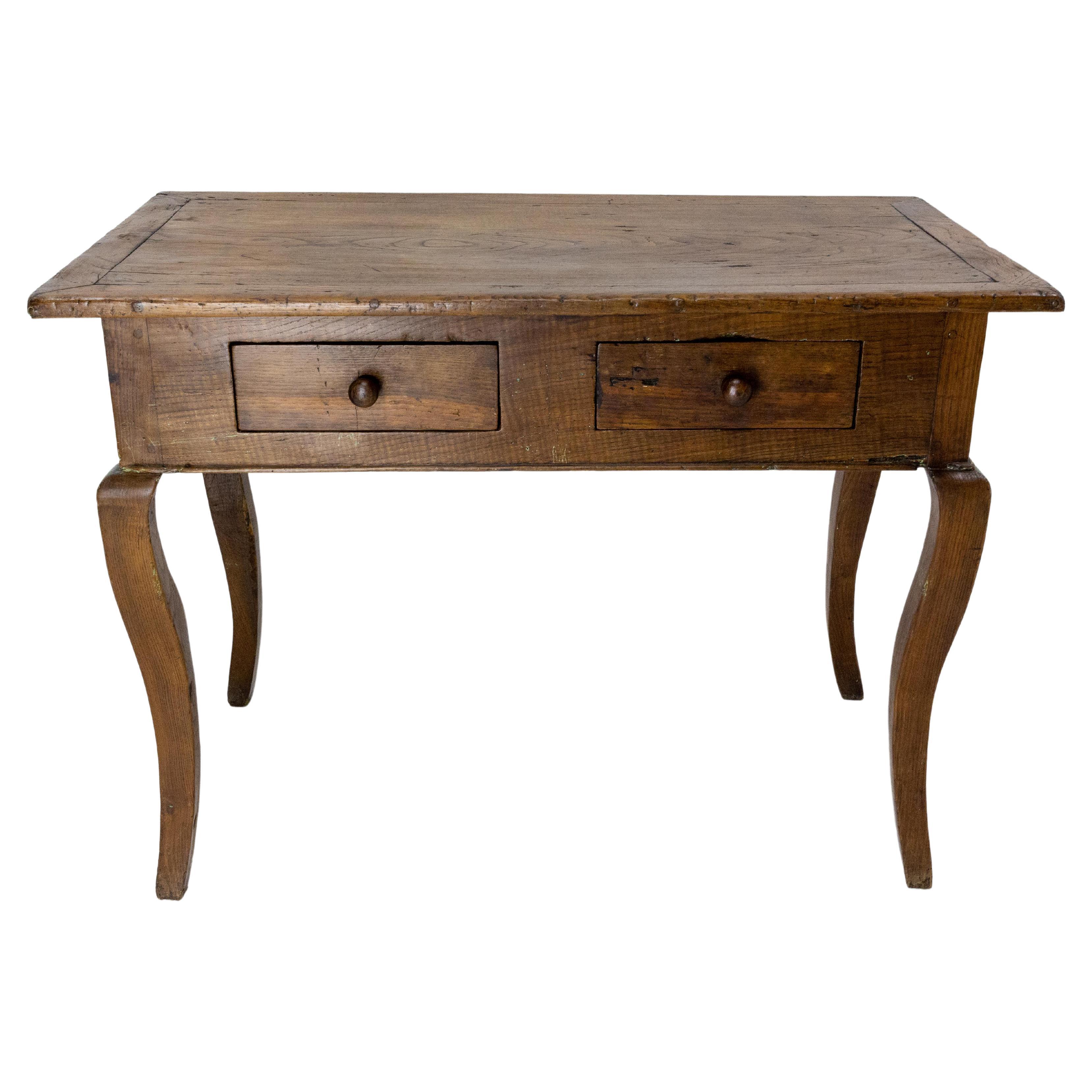 French Oak Writing Table Louis XV Style Brutalist Aspect, Early 19th Century