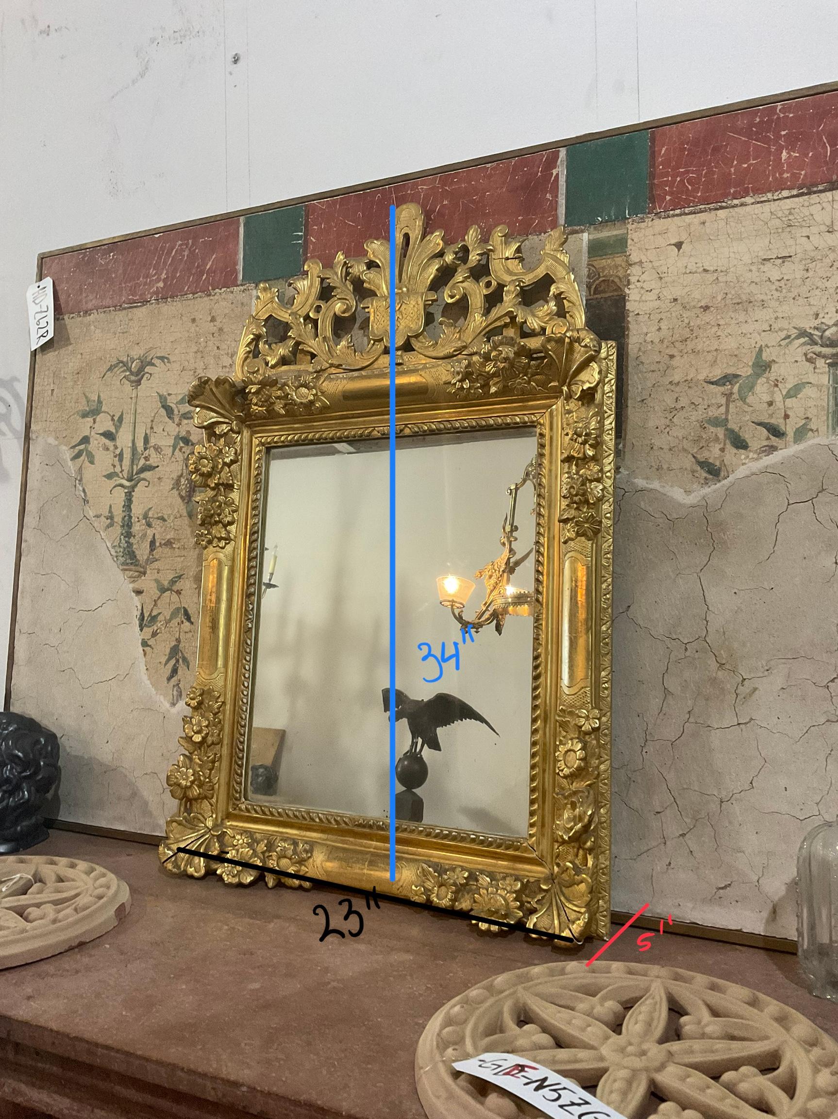 18th Century and Earlier French Oakwood Framed Mirror For Sale