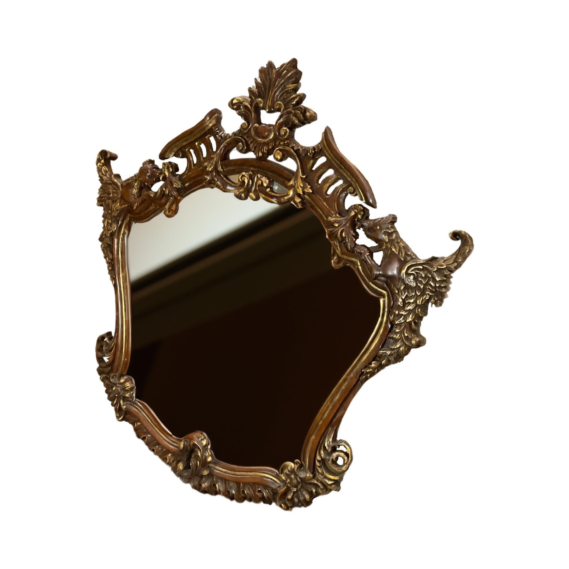 French Oakwood Mirror In Good Condition For Sale In Dallas, TX
