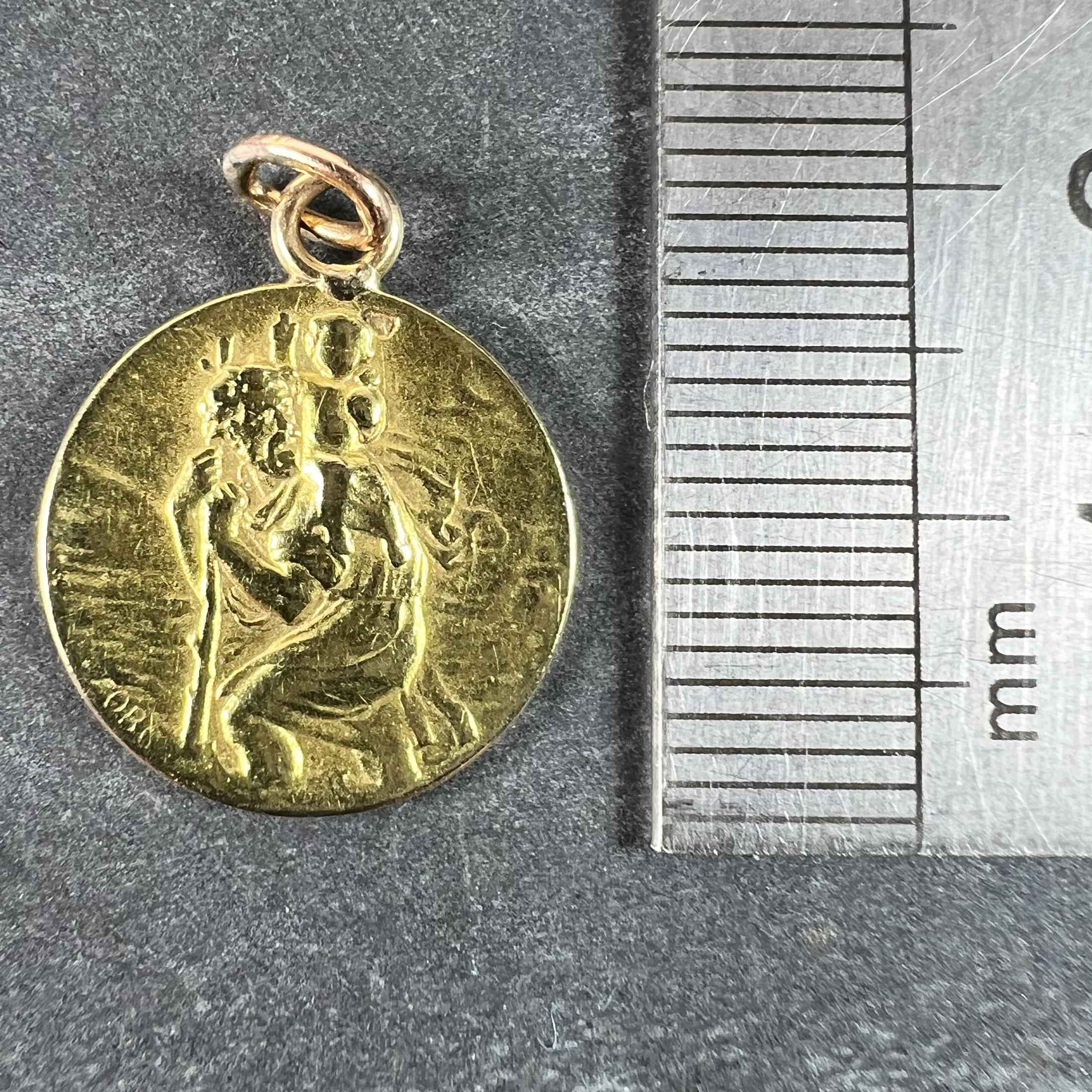 Médaille française OBC Saint Christopher Lightning Strike en or jaune 18 carats en vente 5