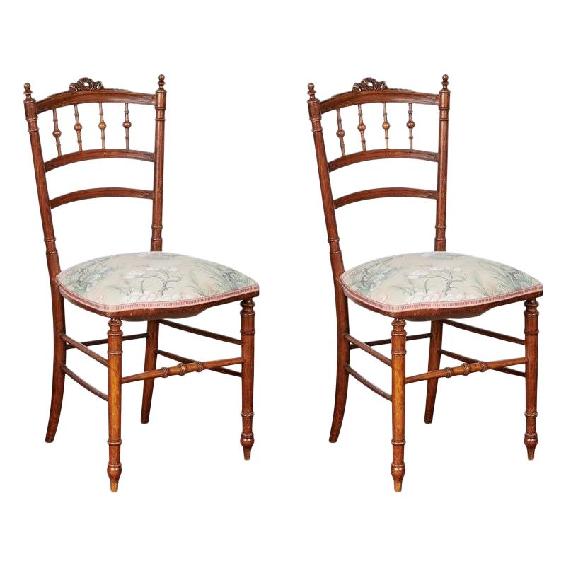 French Occasional Chairs, Japonisme Style, Pair, circa 1800s For Sale