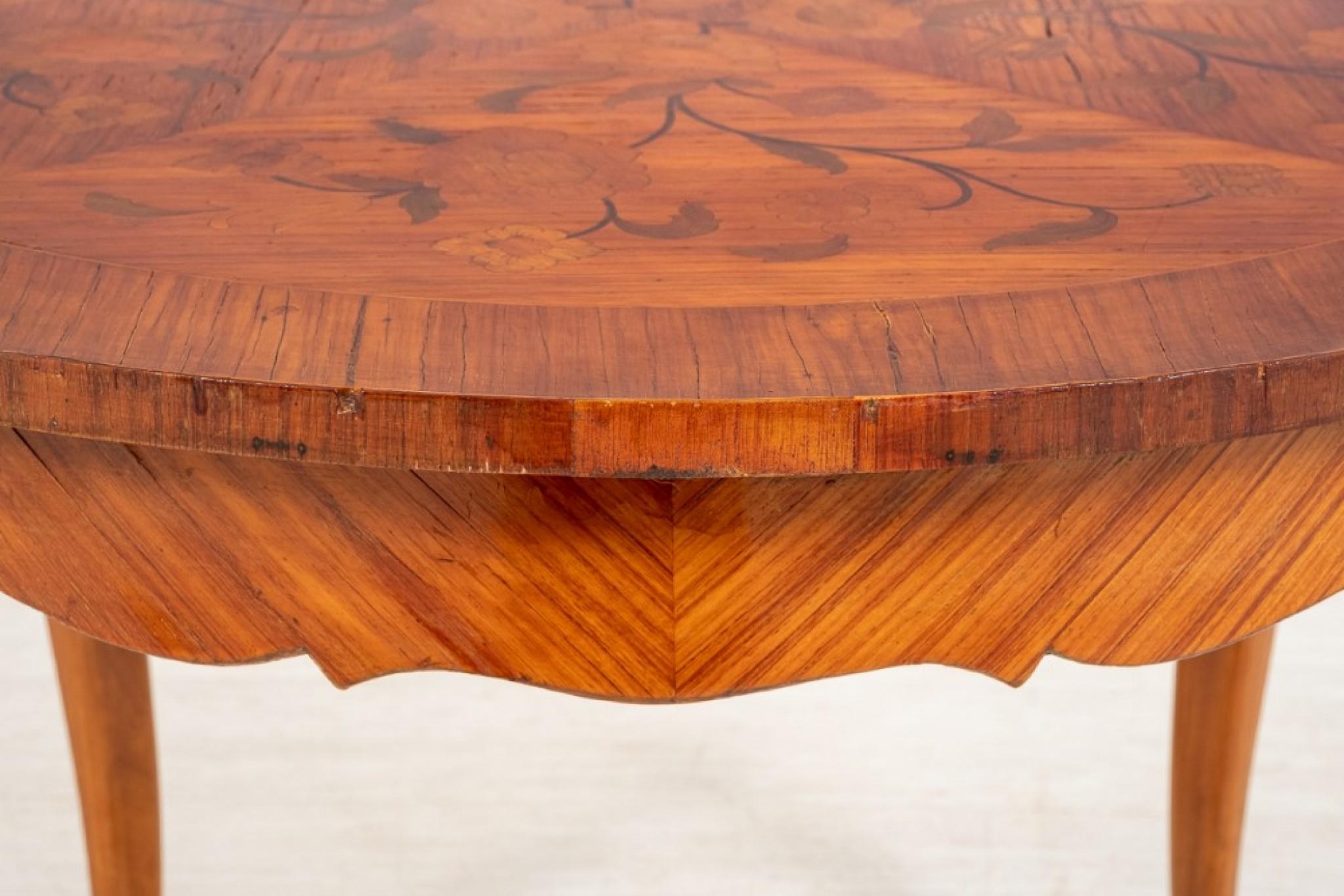 Kingwood French Occasional Table Antique Side Floral Inlay For Sale