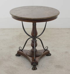 French Occasional Table Marble Top Gueridon