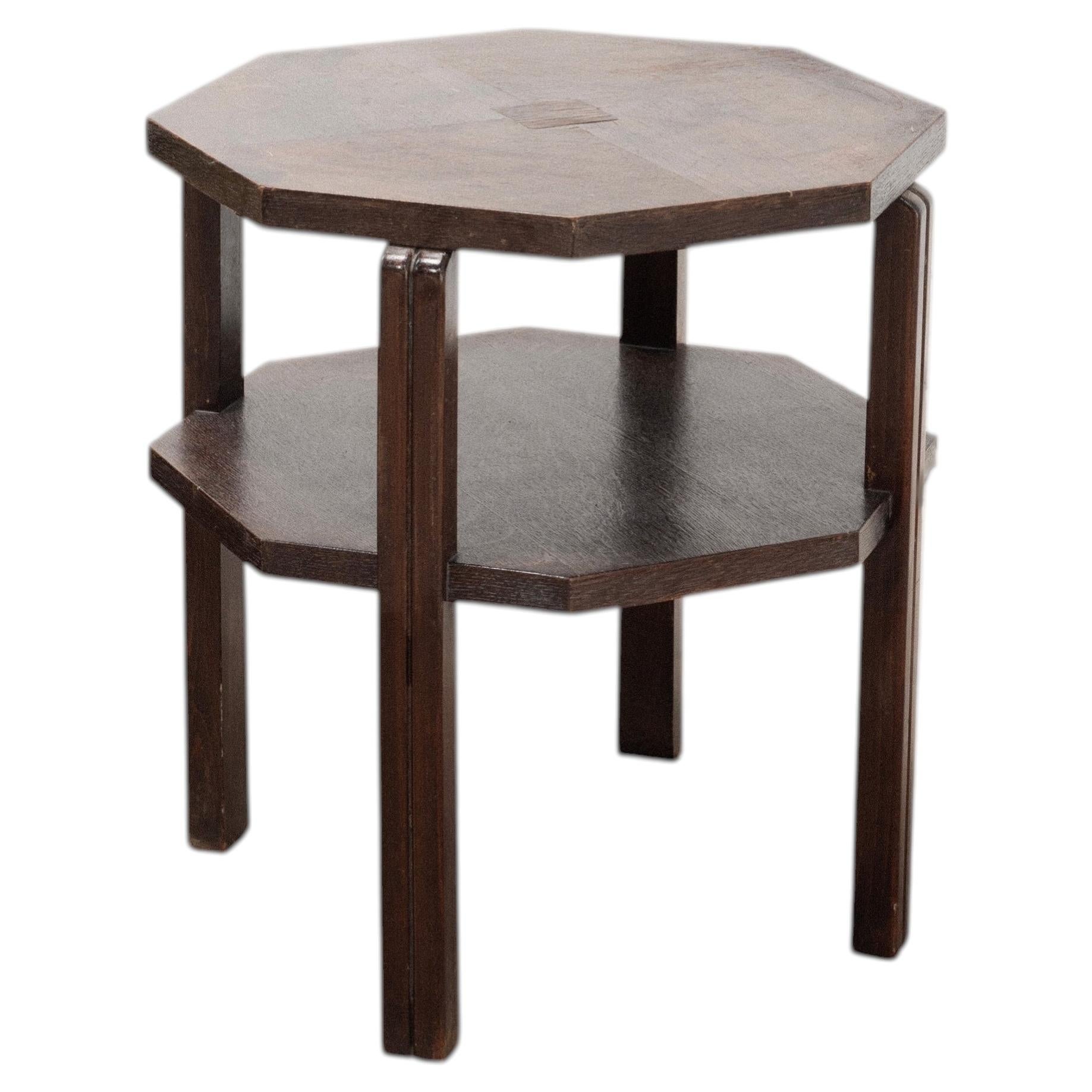 French Octagonal Art Deco Side Table, c. 1930s