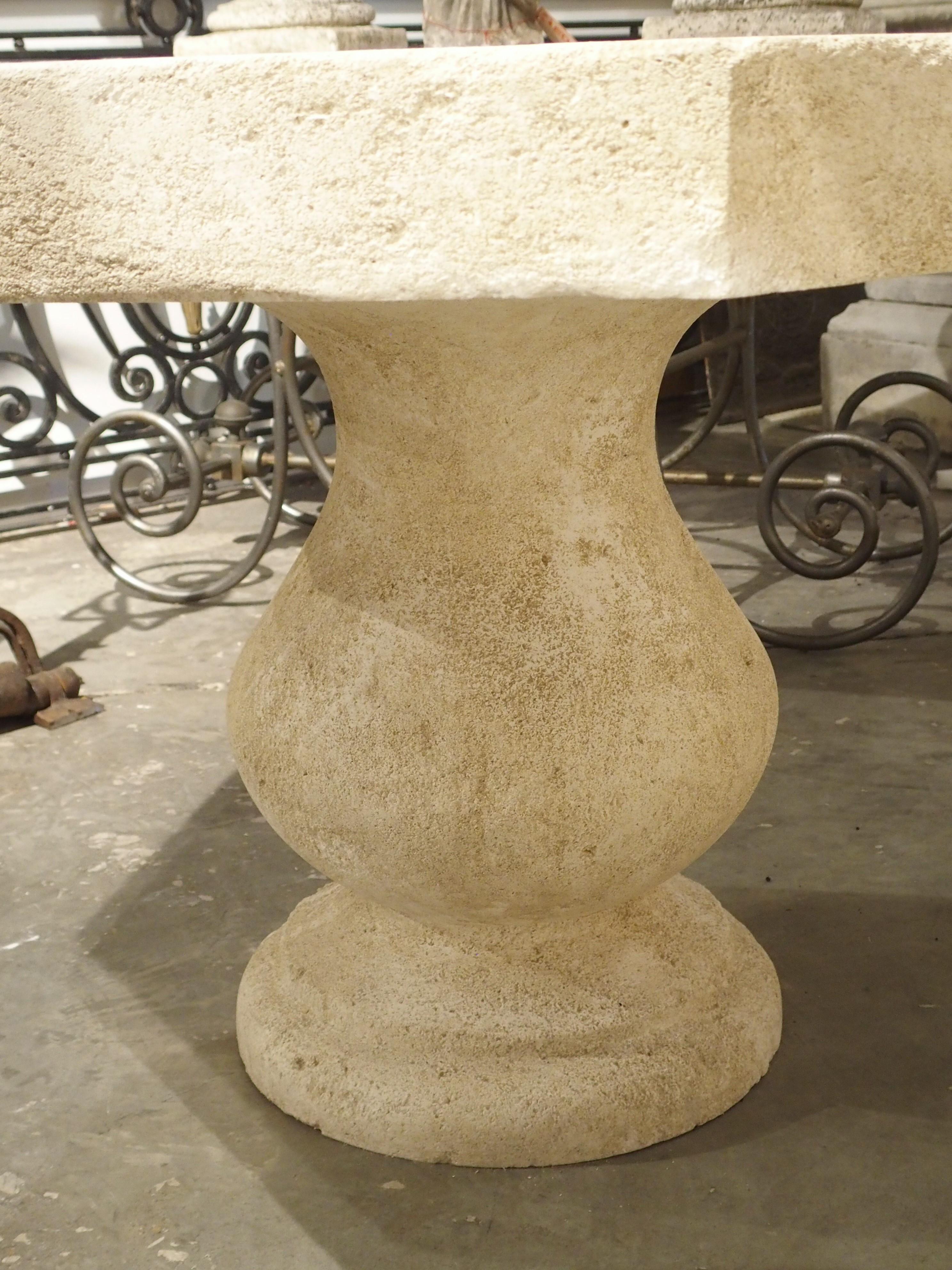French Octagonal Center Table in Carved Limestone from Provence 7