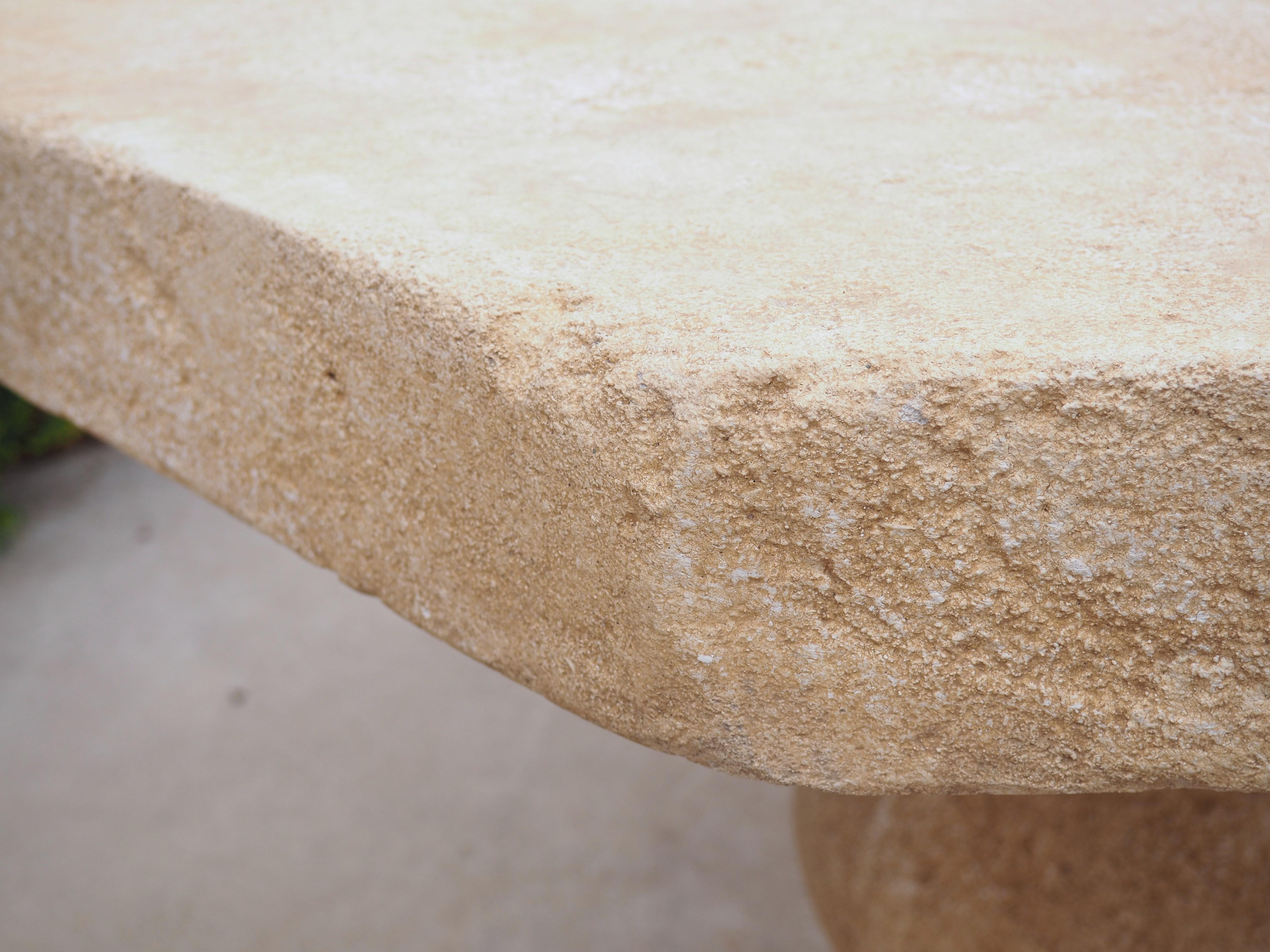 Contemporary French Octagonal Center Table in Carved Limestone from Provence