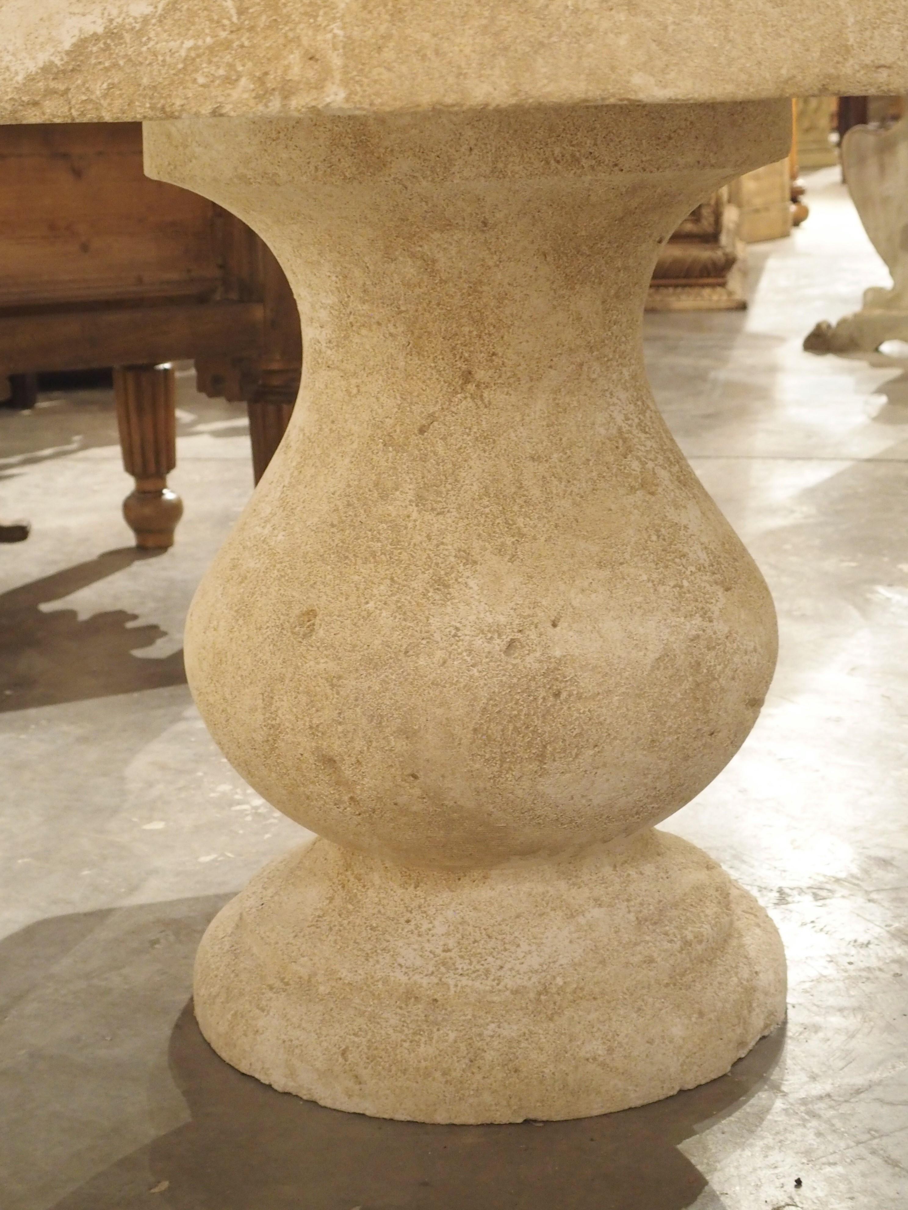 French Octagonal Center Table in Carved Limestone from Provence 3