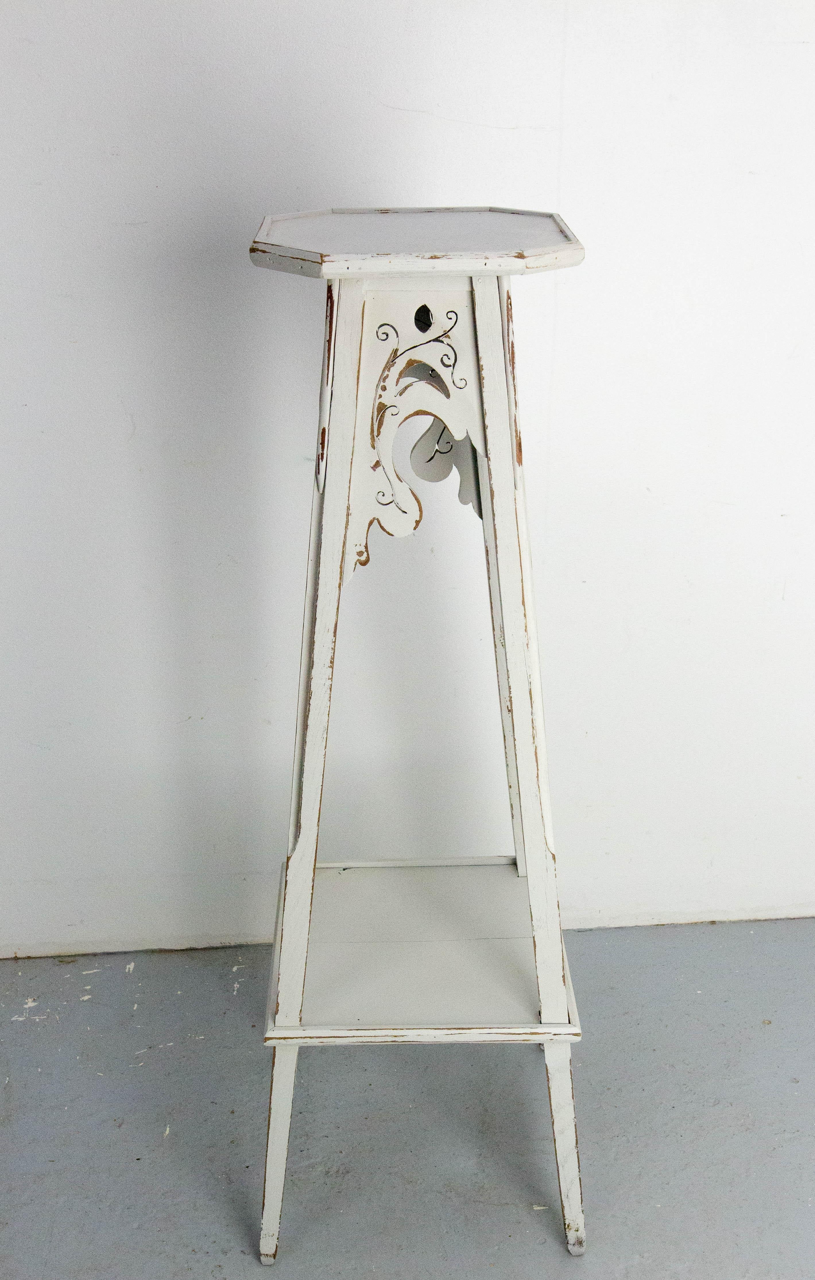 XX secolo Piedistallo o portapiante francese Octogonal Selette in pioppo patinato c.C. 1900 in vendita
