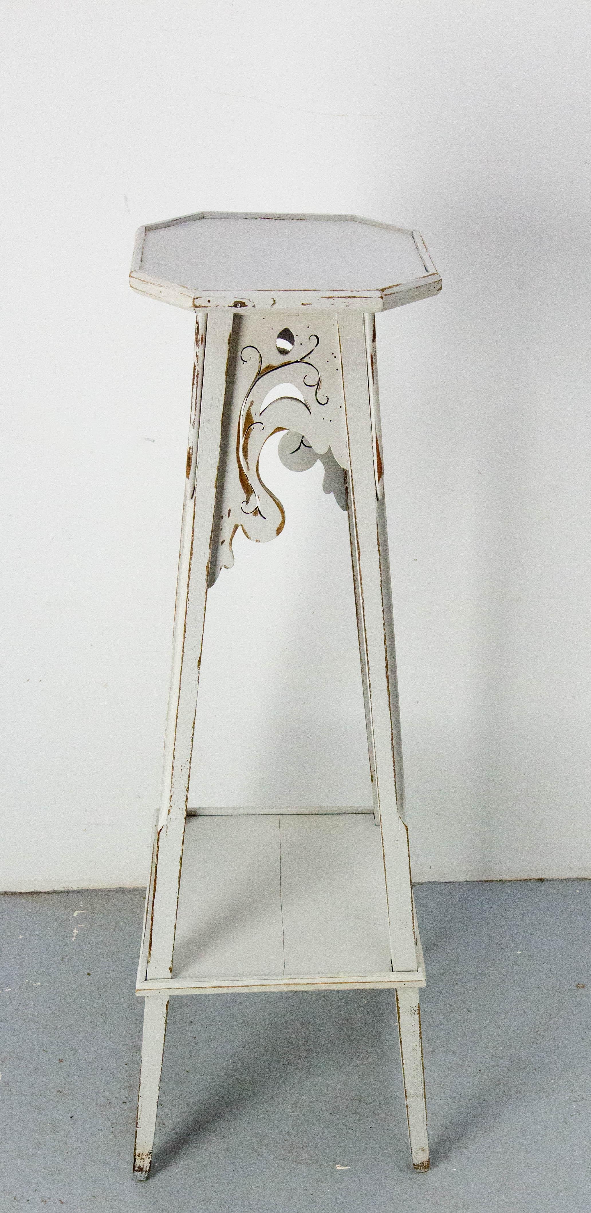 Piedistallo o portapiante francese Octogonal Selette in pioppo patinato c.C. 1900 in vendita 1