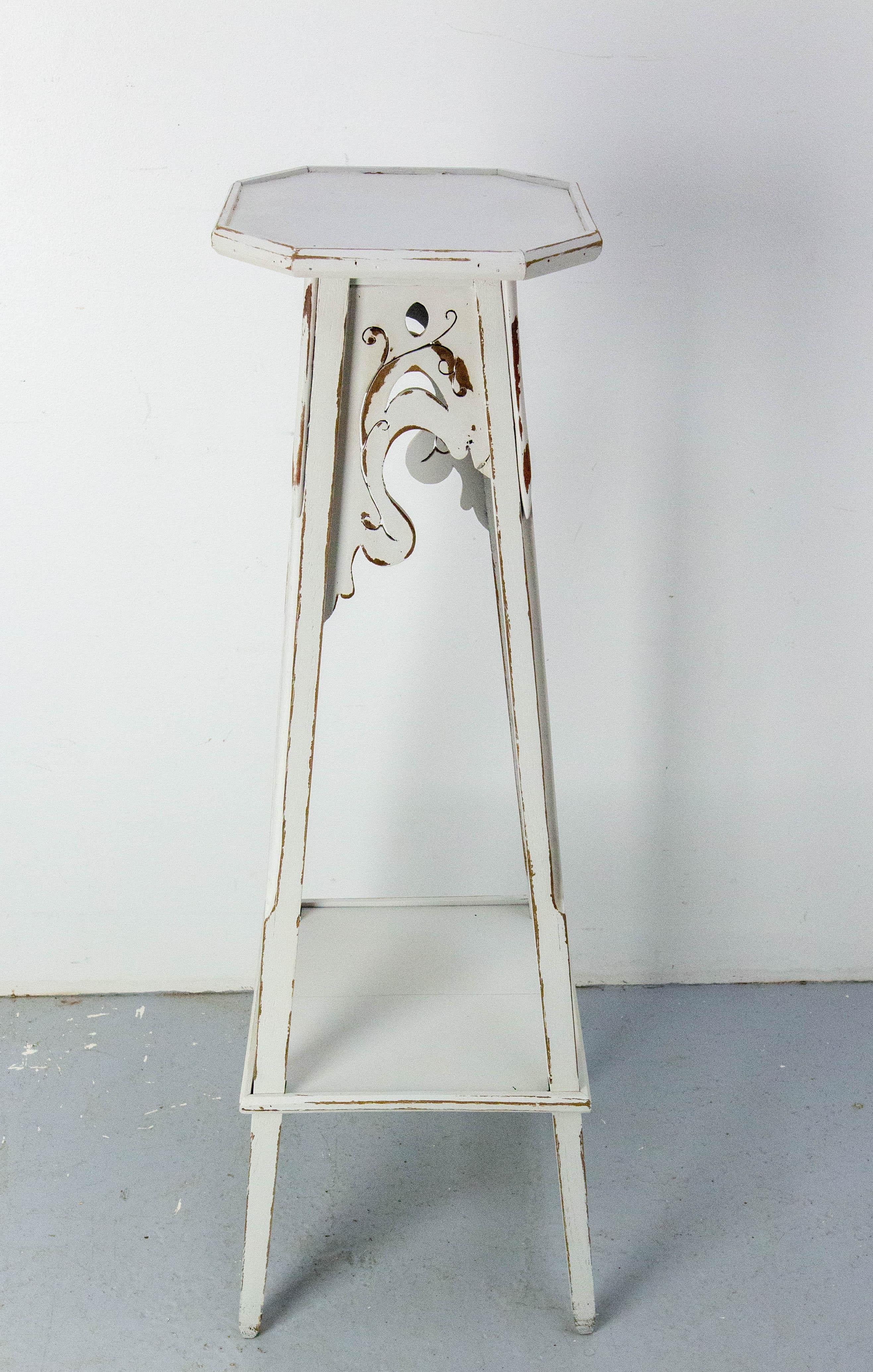 Piedistallo o portapiante francese Octogonal Selette in pioppo patinato c.C. 1900 in vendita 2