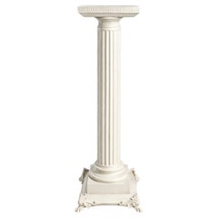 Französische Off-White-Lack-Säule, Ende 19.