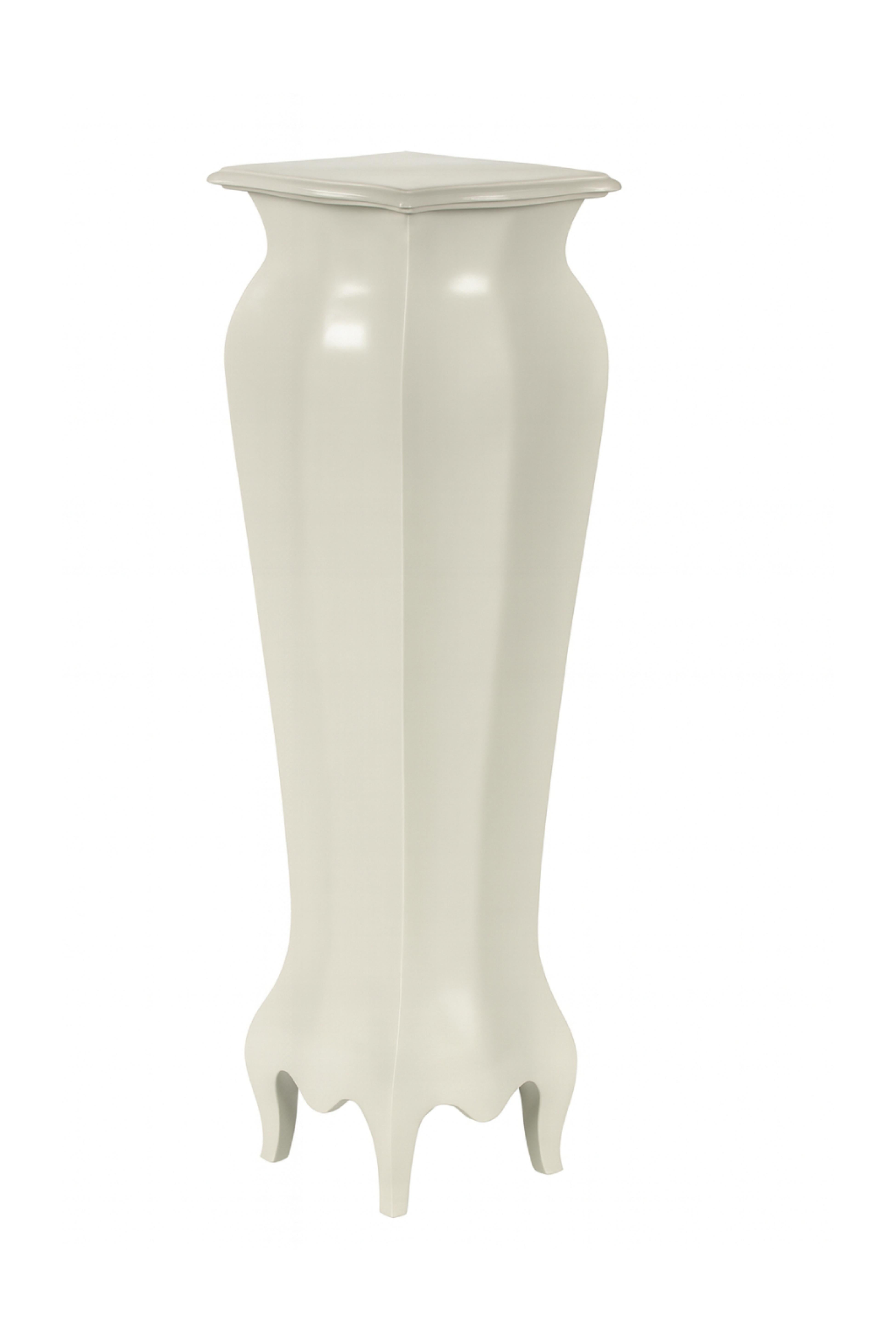 Francés Blanco hueso  Pedestal de columna Luis XVI, Siglo XIX Nogal en venta