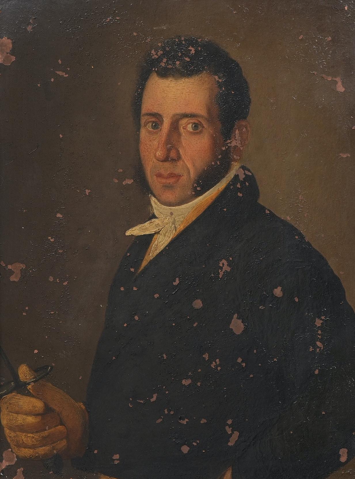 A very rare oil-on-copper portrait of a French officer from Louis Philippe period of 1830-48. Paintings on copper sheeting are typically found only among the genre of small devotional works of under about 8in/20cm in maximum dimension. I’ve come