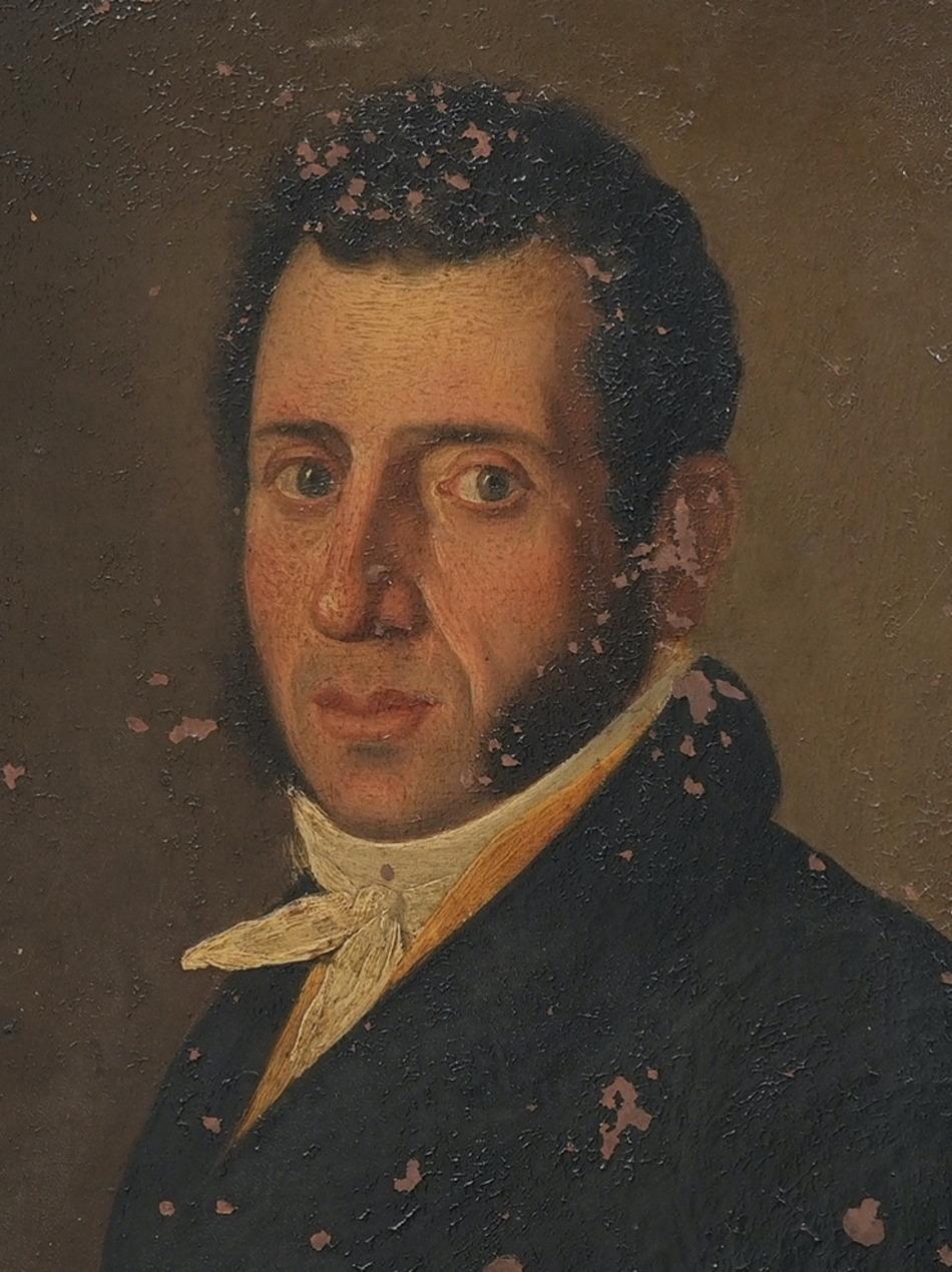 Louis Philippe French Officer Portrait Oil-On-Copper c. 1830 For Sale