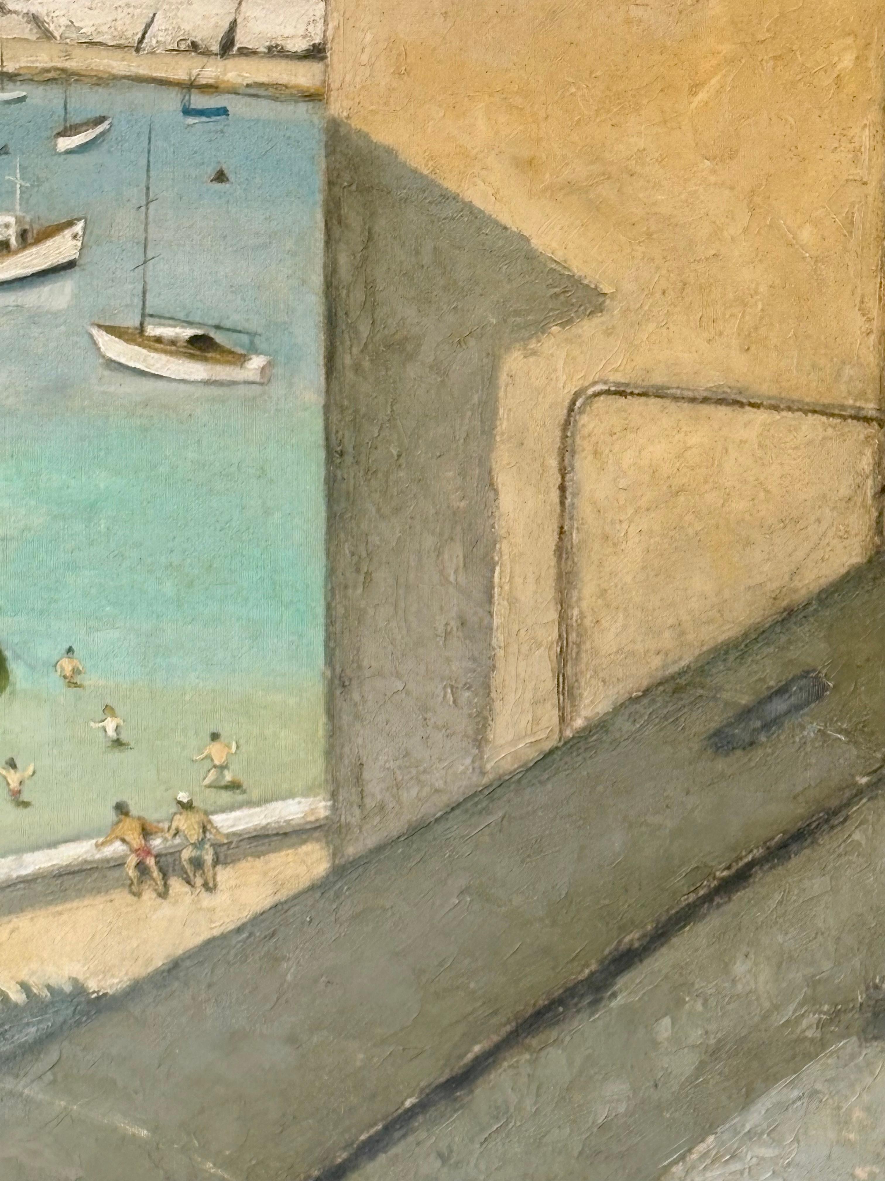 Peint Français, Huile sur panneau de M Bernier, Signée et datée 1954 en vente