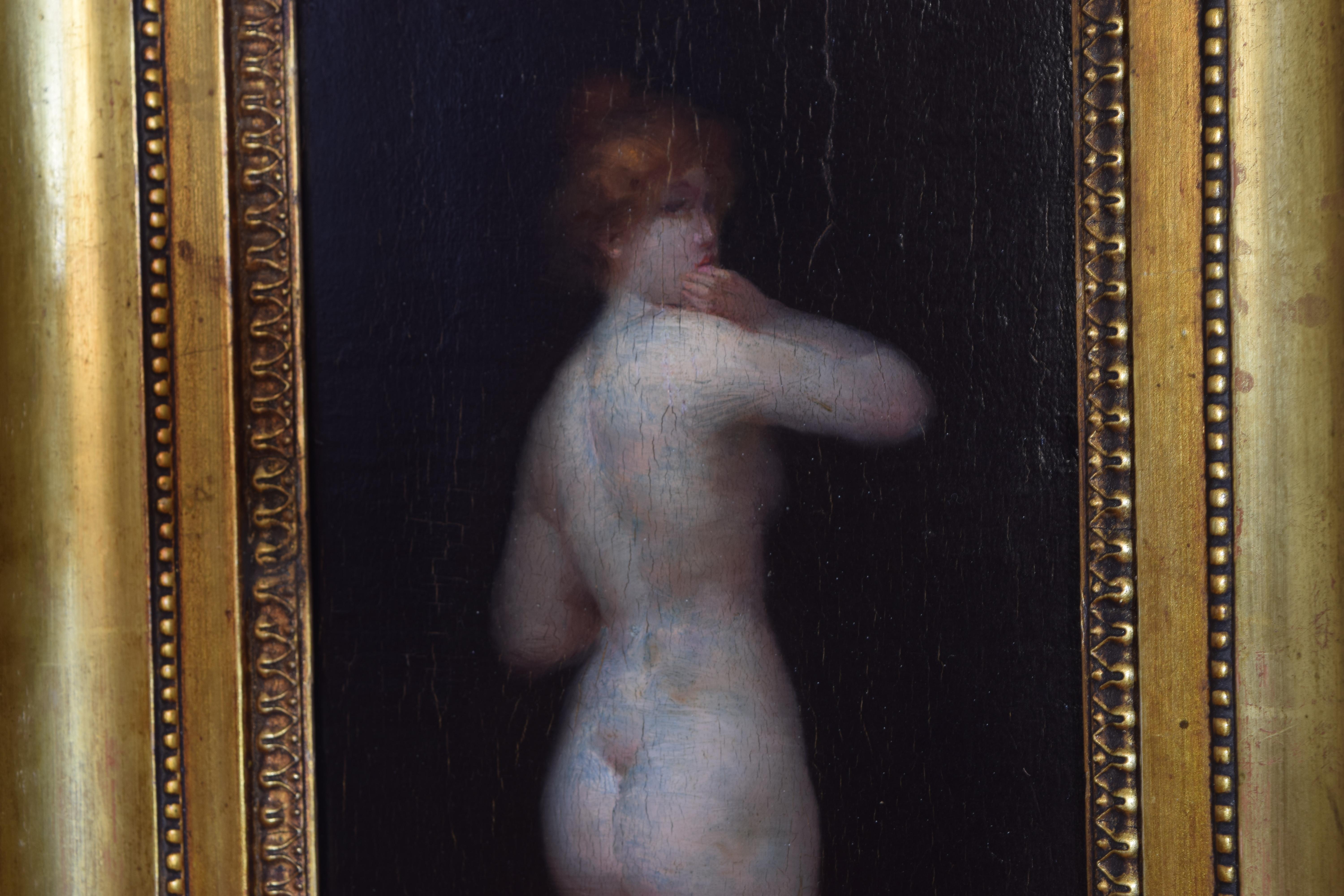 French Oil on Board of a Female Nude 1