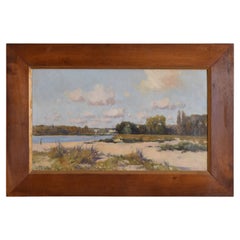 French Oil on Canvas, “Beachscape in Camargue Region Southern France”, 20thc