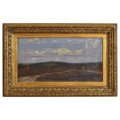 French Oil on Canvas in the Barbizon Style, Rural Pathway, 3rd Q 19th Century