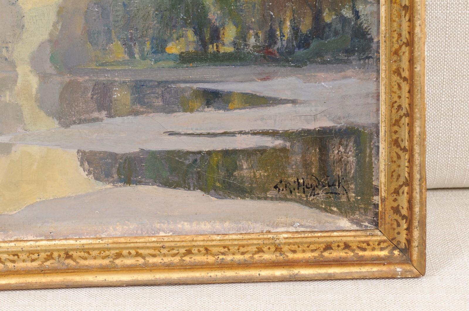 French Oil on Canvas Landscape Painting, Early 20th Century 4