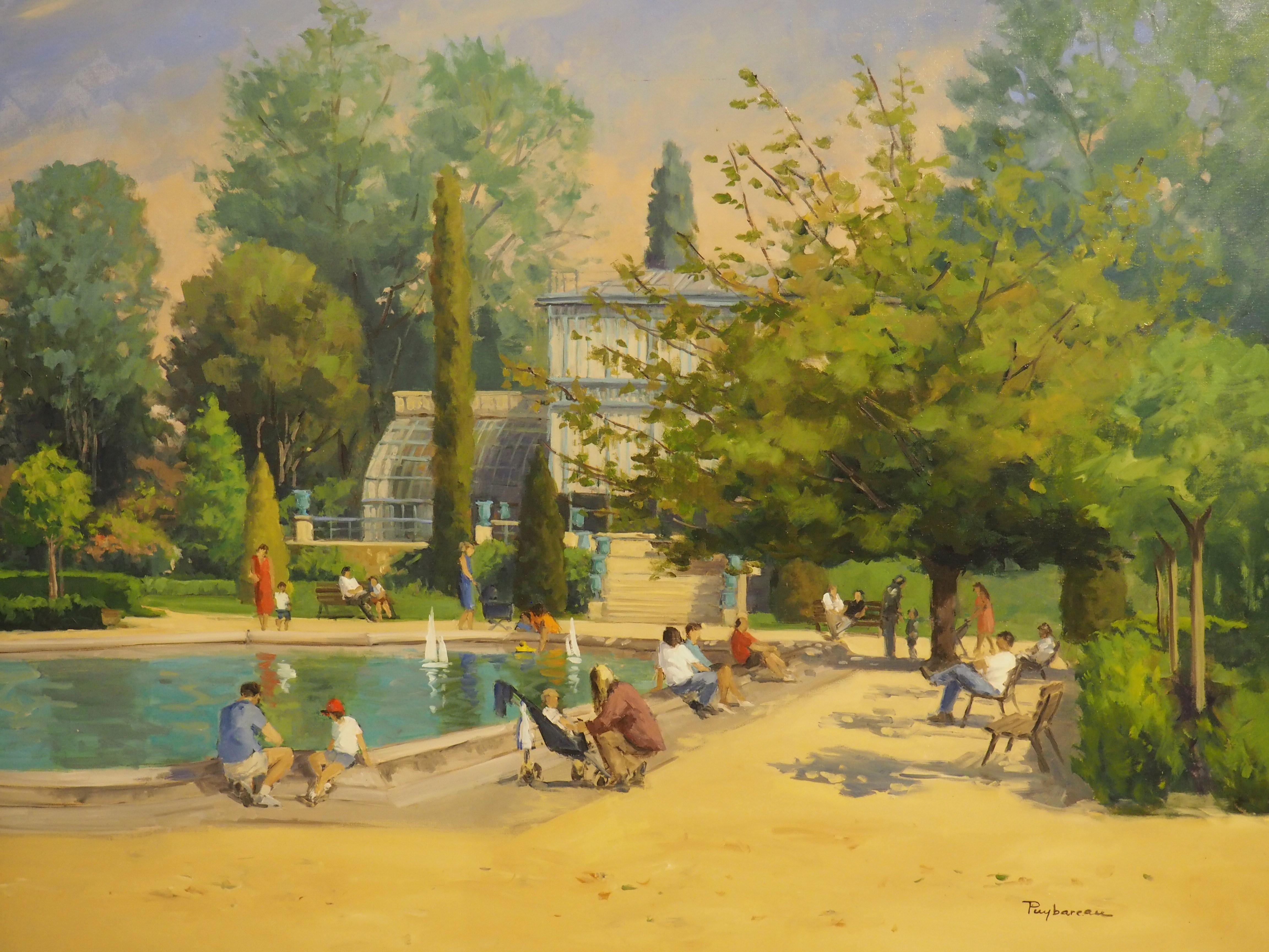Óleo francés sobre lienzo, Les Jardin des Plantes de Rouen de Annie Puybareau en venta 6