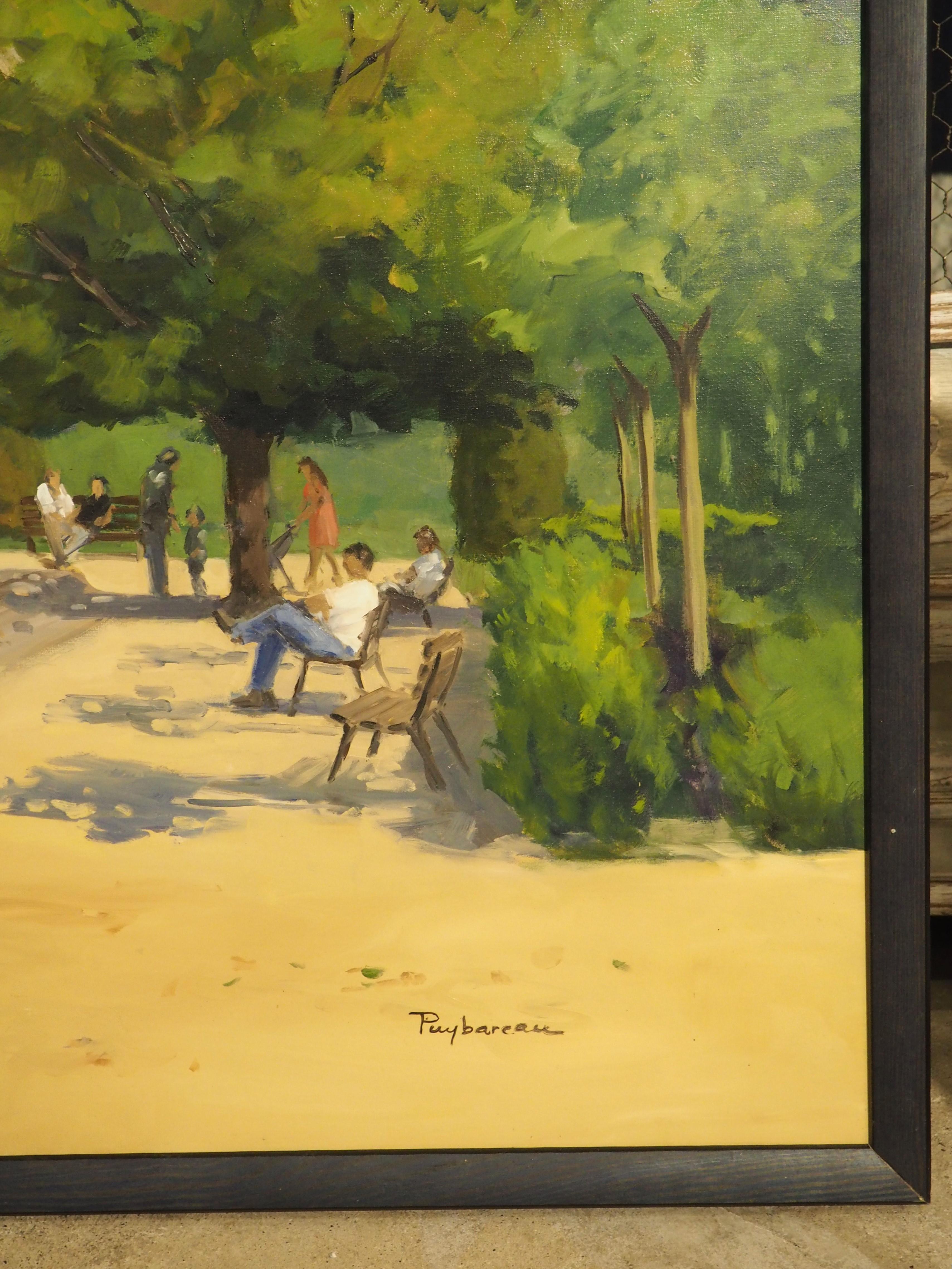 Óleo francés sobre lienzo, Les Jardin des Plantes de Rouen de Annie Puybareau en venta 1