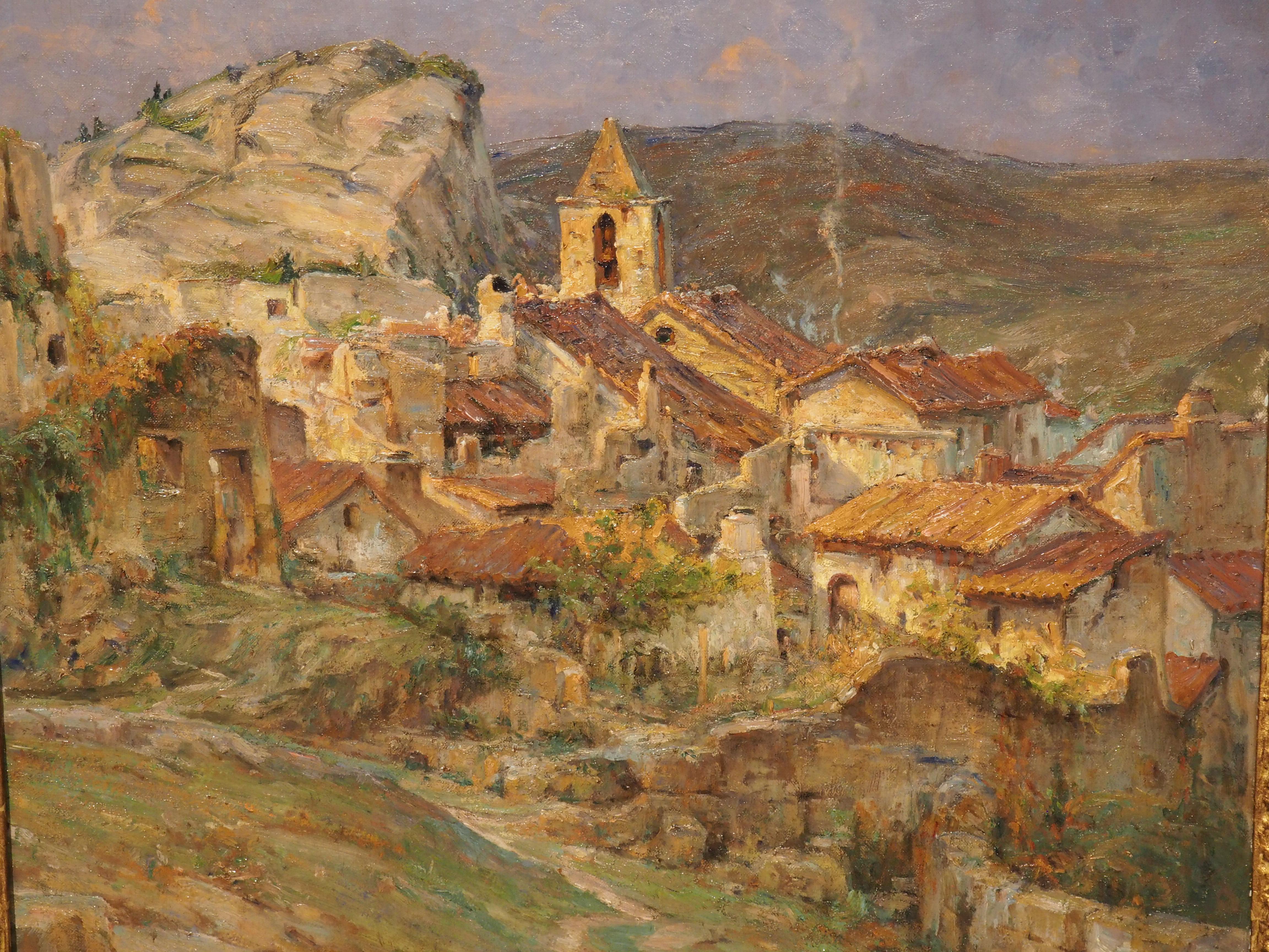 Peinture à l'huile sur toile française représentant Les Baux-de-Provence, datée de 1926 5