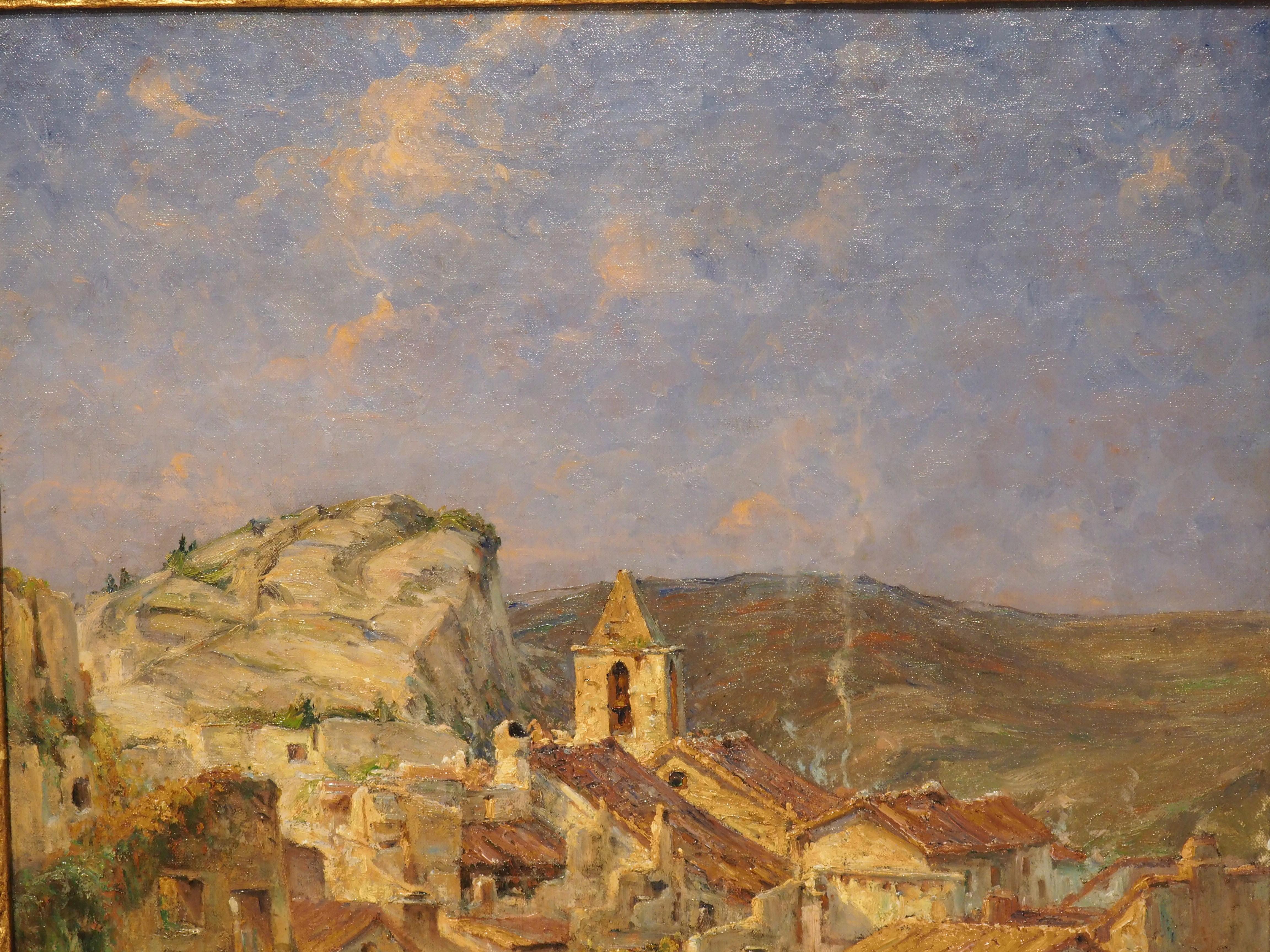 Peinture à l'huile sur toile française représentant Les Baux-de-Provence, datée de 1926 6