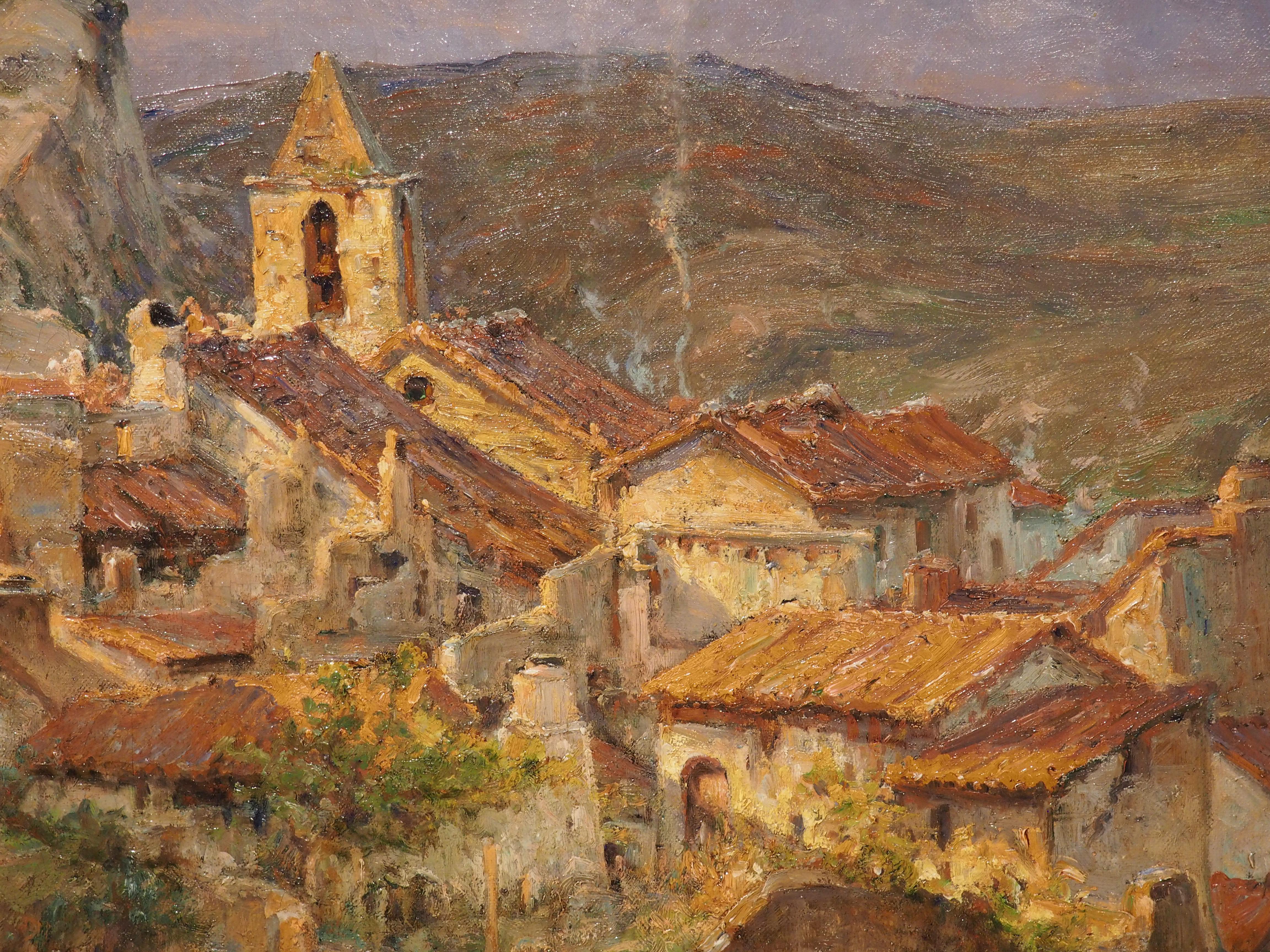 Peinture à l'huile sur toile française représentant Les Baux-de-Provence, datée de 1926 7