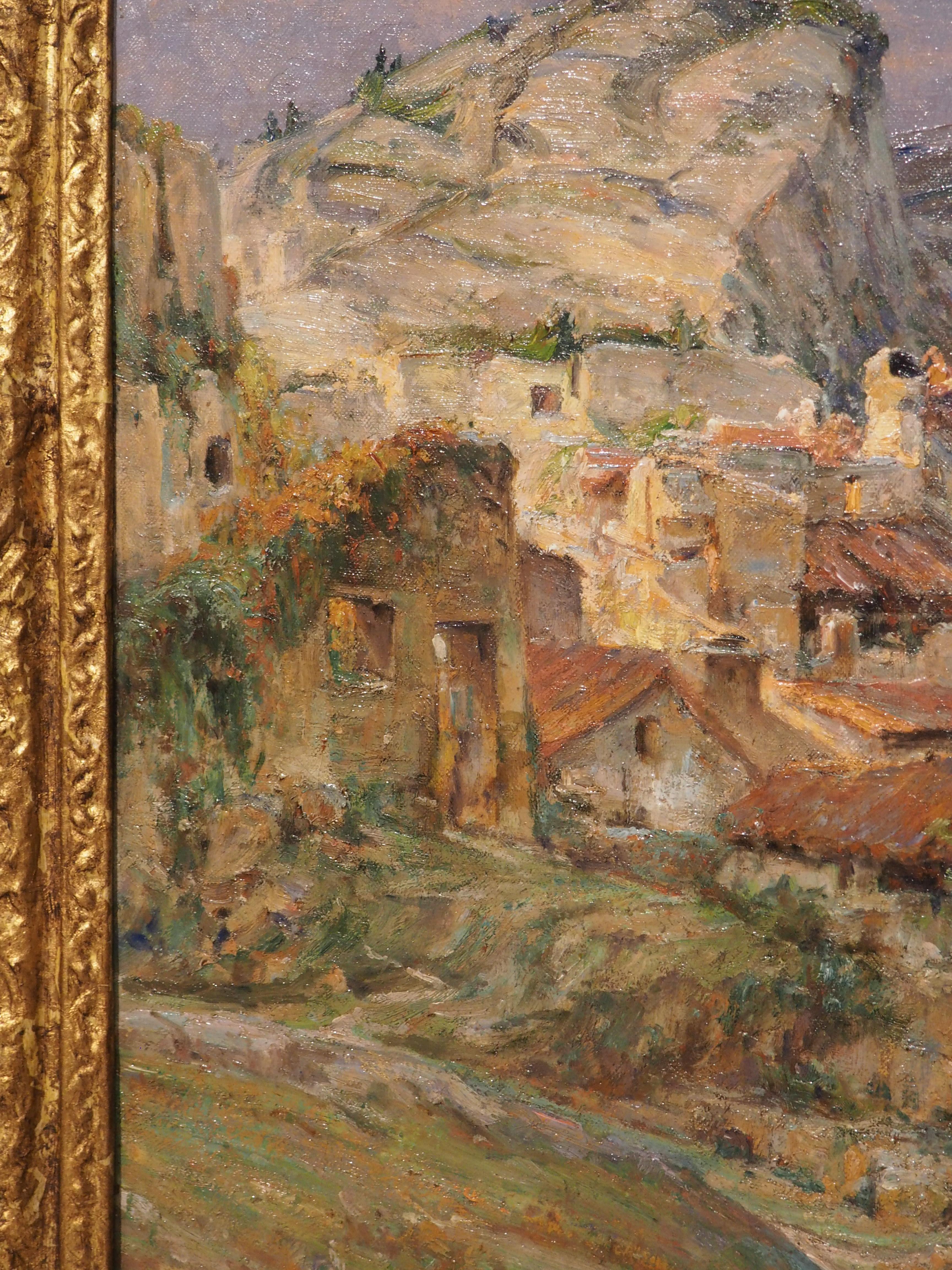 Peinture à l'huile sur toile française représentant Les Baux-de-Provence, datée de 1926 8