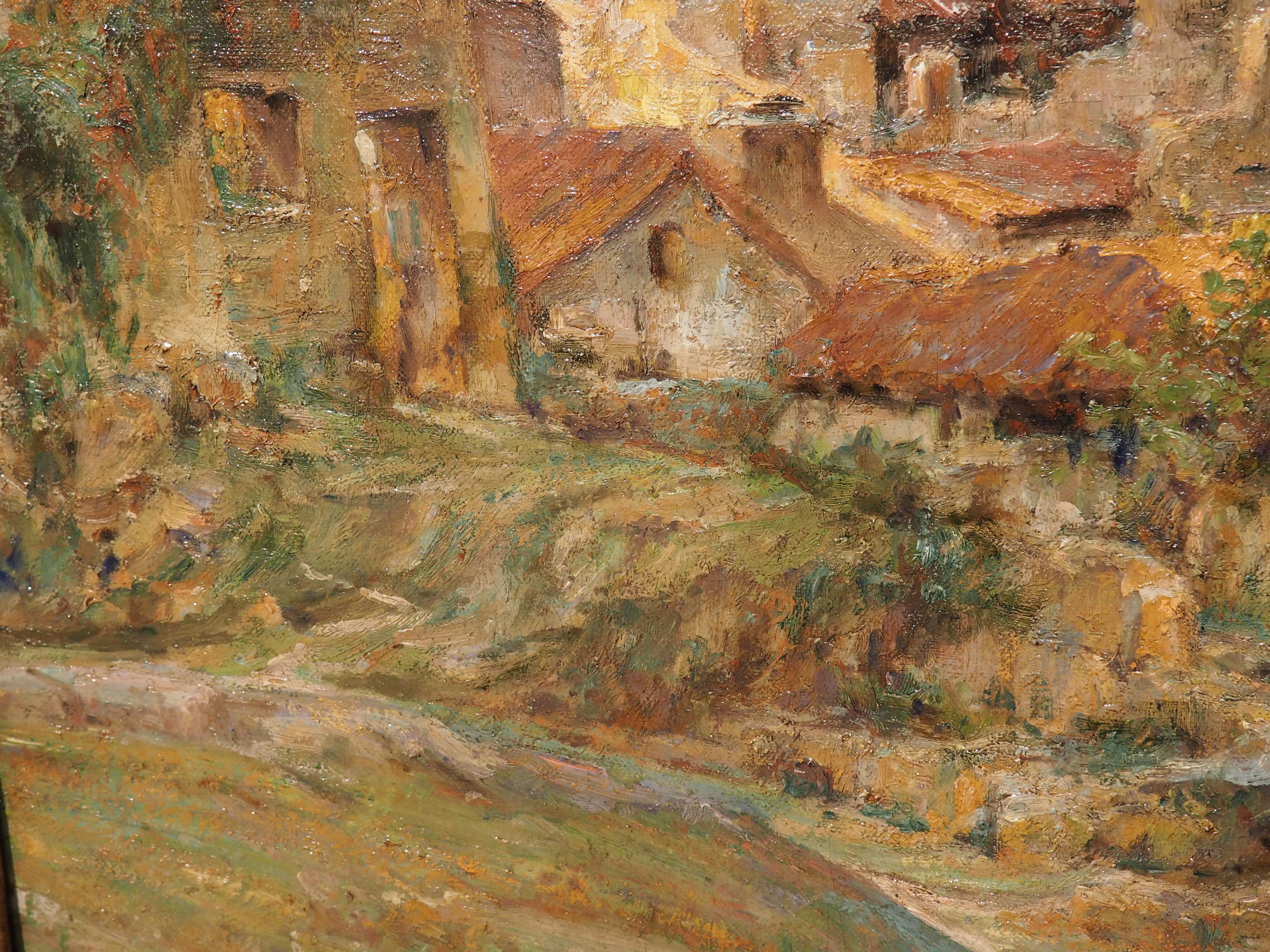 Peinture à l'huile sur toile française représentant Les Baux-de-Provence, datée de 1926 12