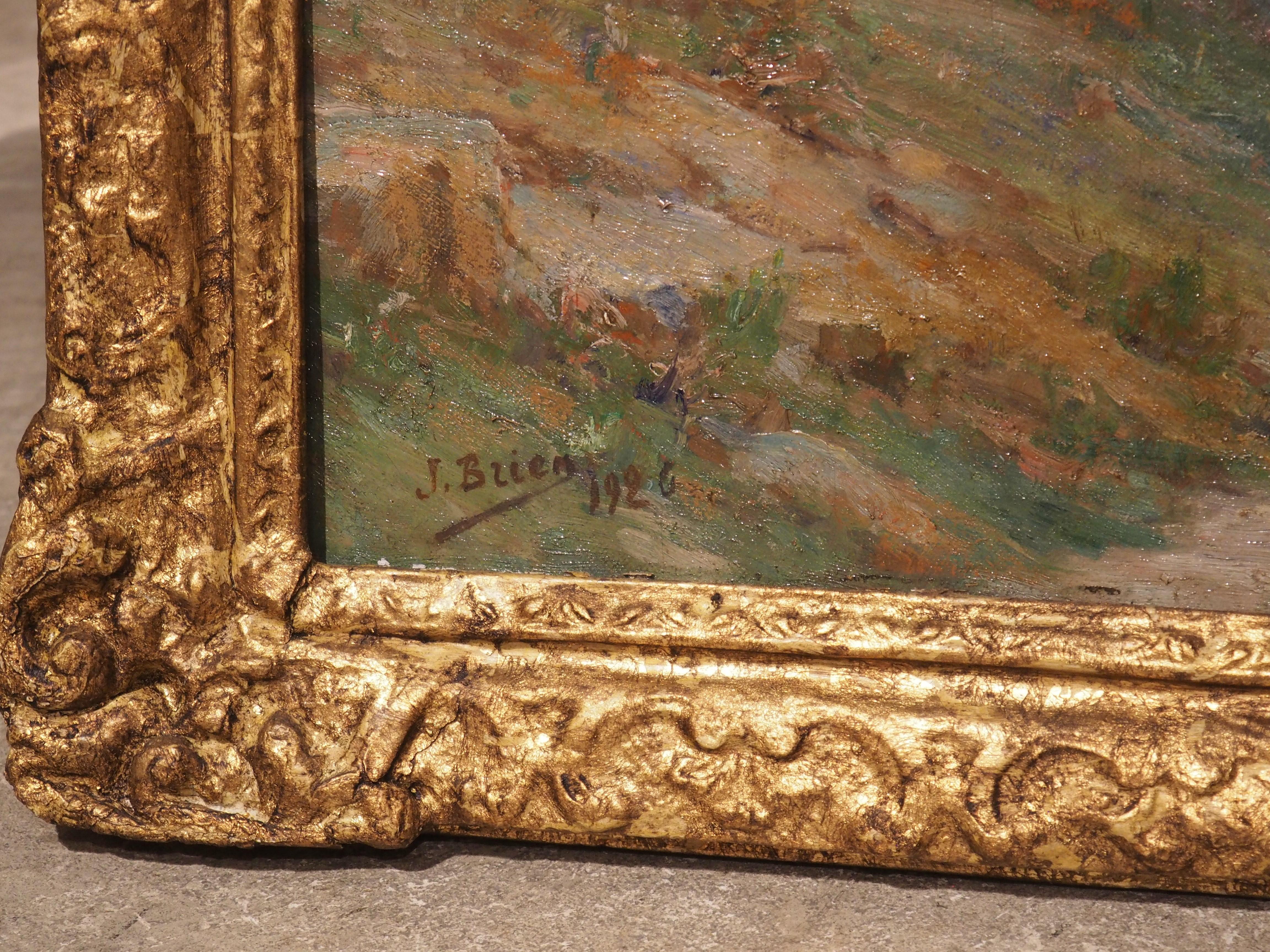 Toile Peinture à l'huile sur toile française représentant Les Baux-de-Provence, datée de 1926