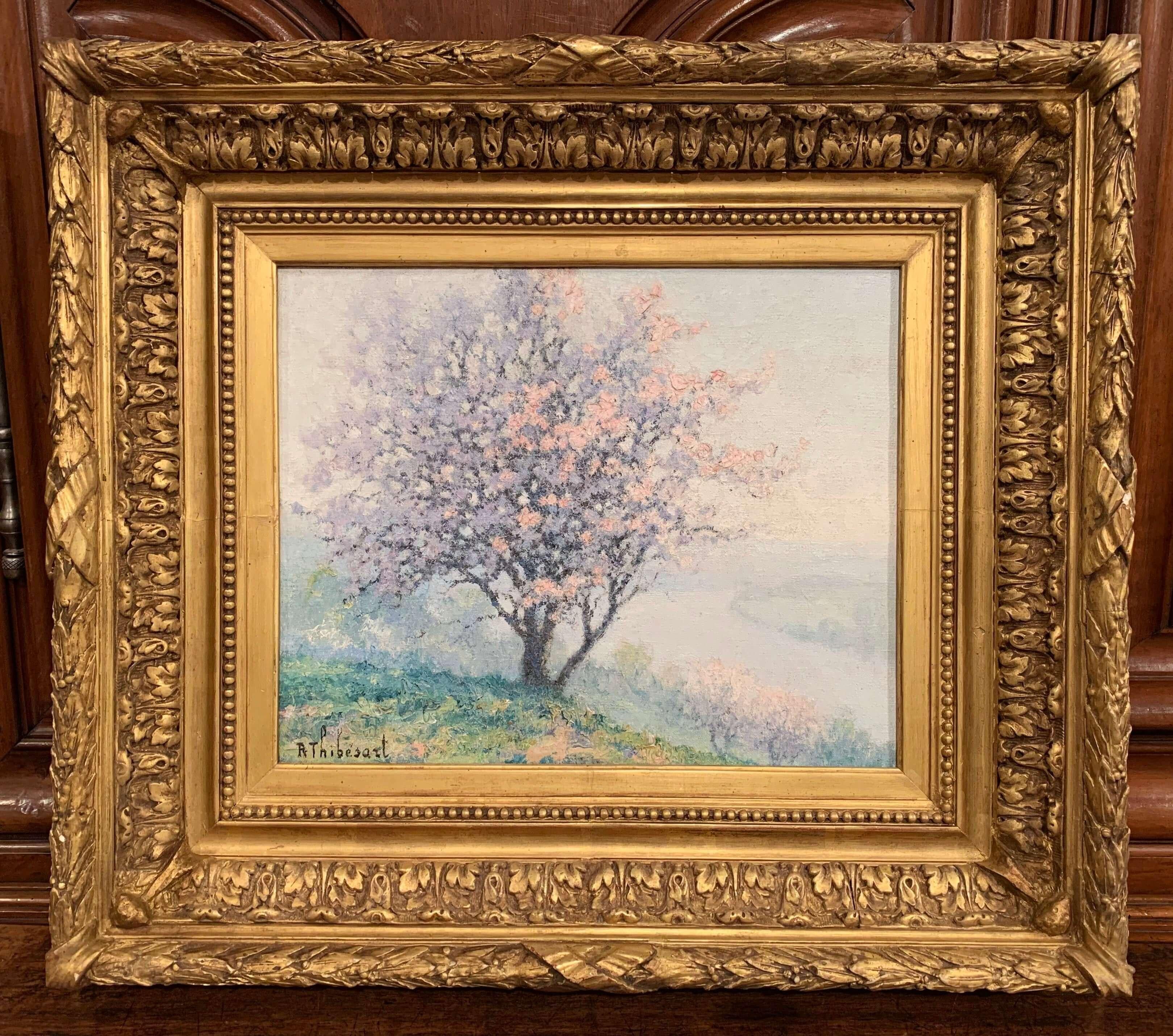 20th Century French Oil on Canvas Painting in Gilt Frame 