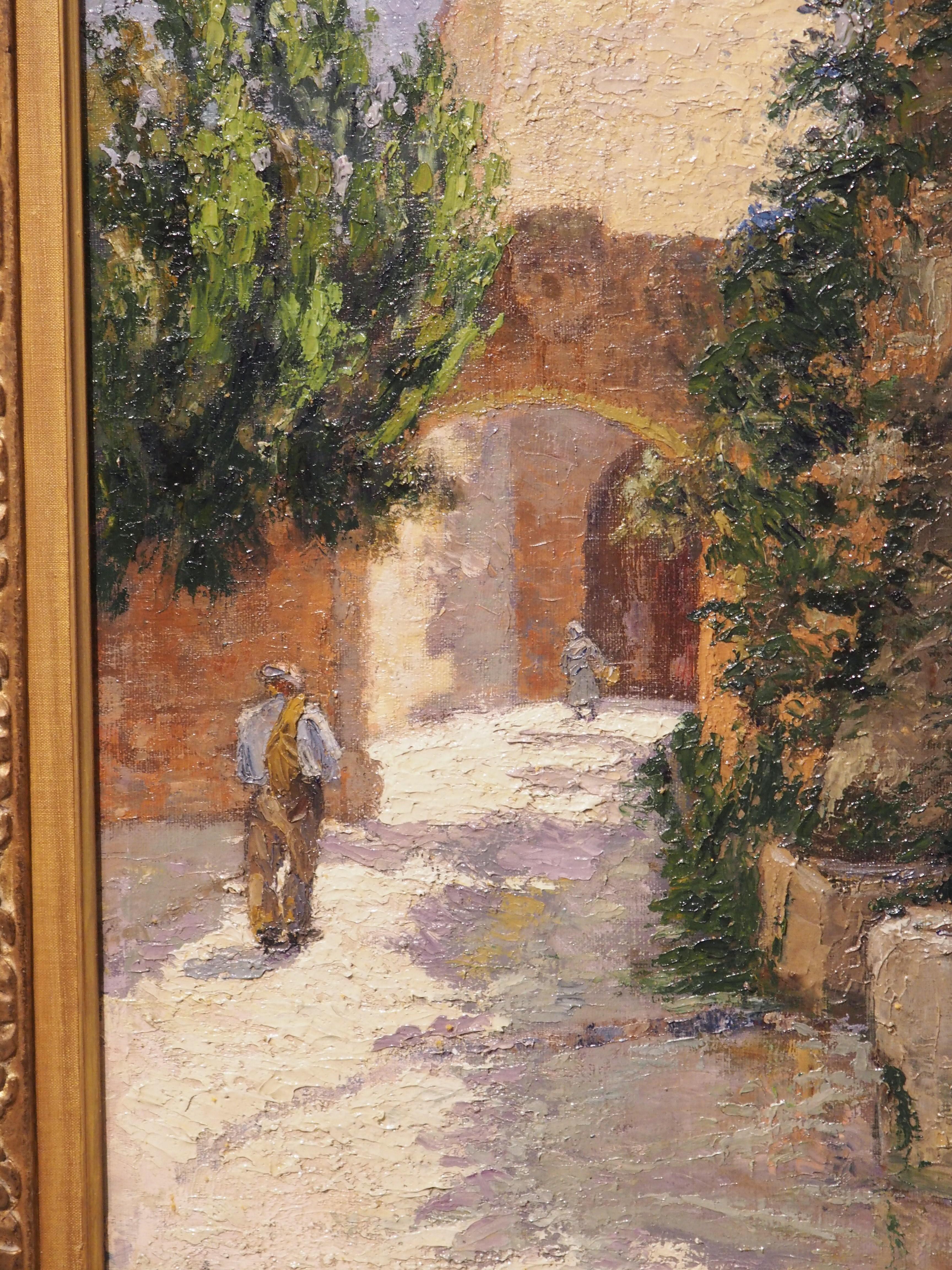French Oil on Canvas Painting of a Street Fountain in Provence, Signed L. Mery 5