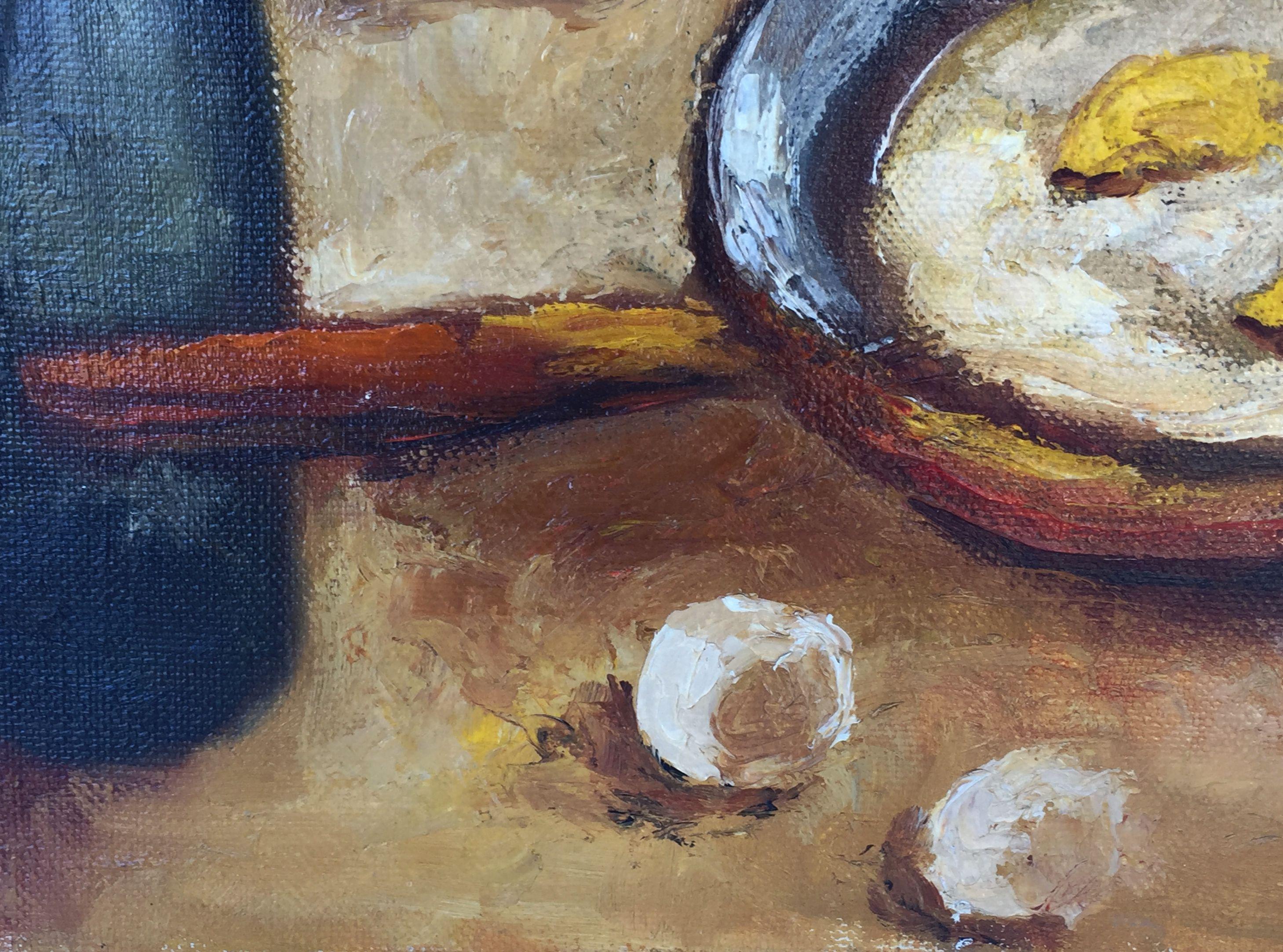 Mid-20th Century French Oil on Canvas Painting - Still Life Entitled 'Le Casse-Croûte' For Sale