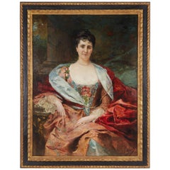 French Oil on Canvas Portrait of a Woman