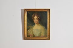 French Oil on Canvas, Portrait of Princess Eugénie de Beauharnais