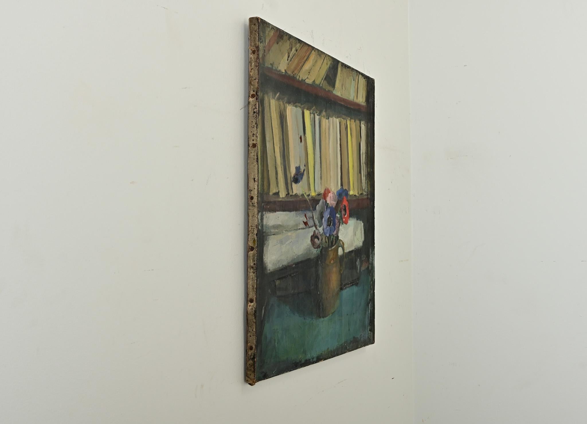 French Oil on Canvas Still Life Painting In Good Condition In Baton Rouge, LA