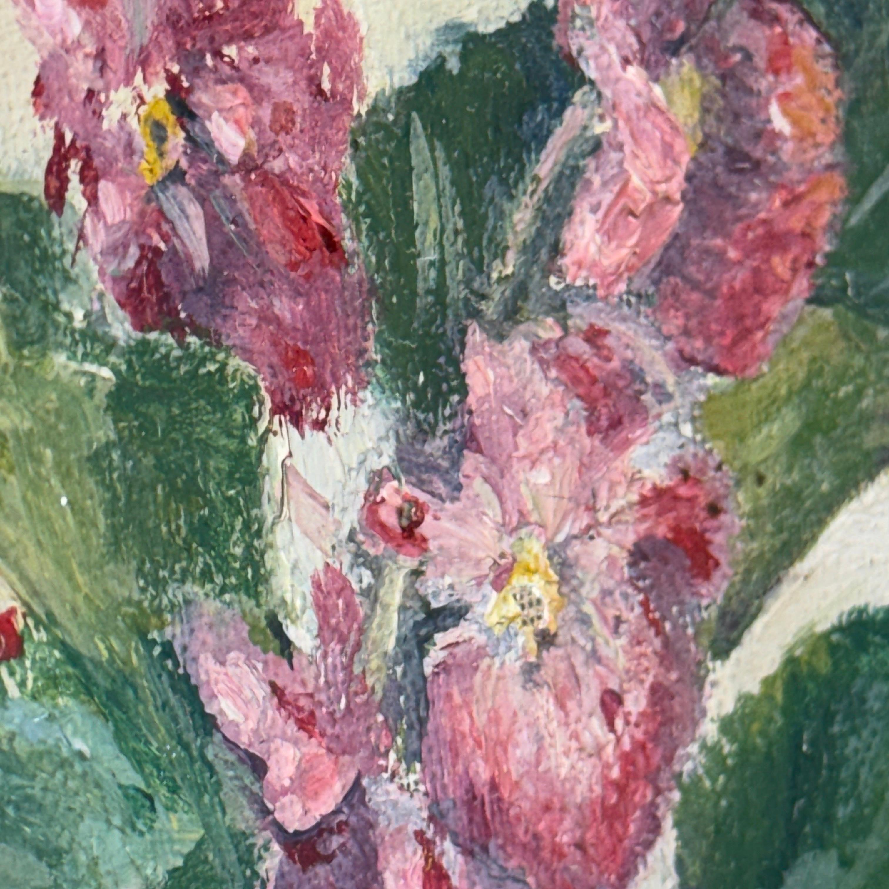 Französisches Ölgemälde auf Leinwand mit Blumentopf in Paris, signiert im Angebot 6