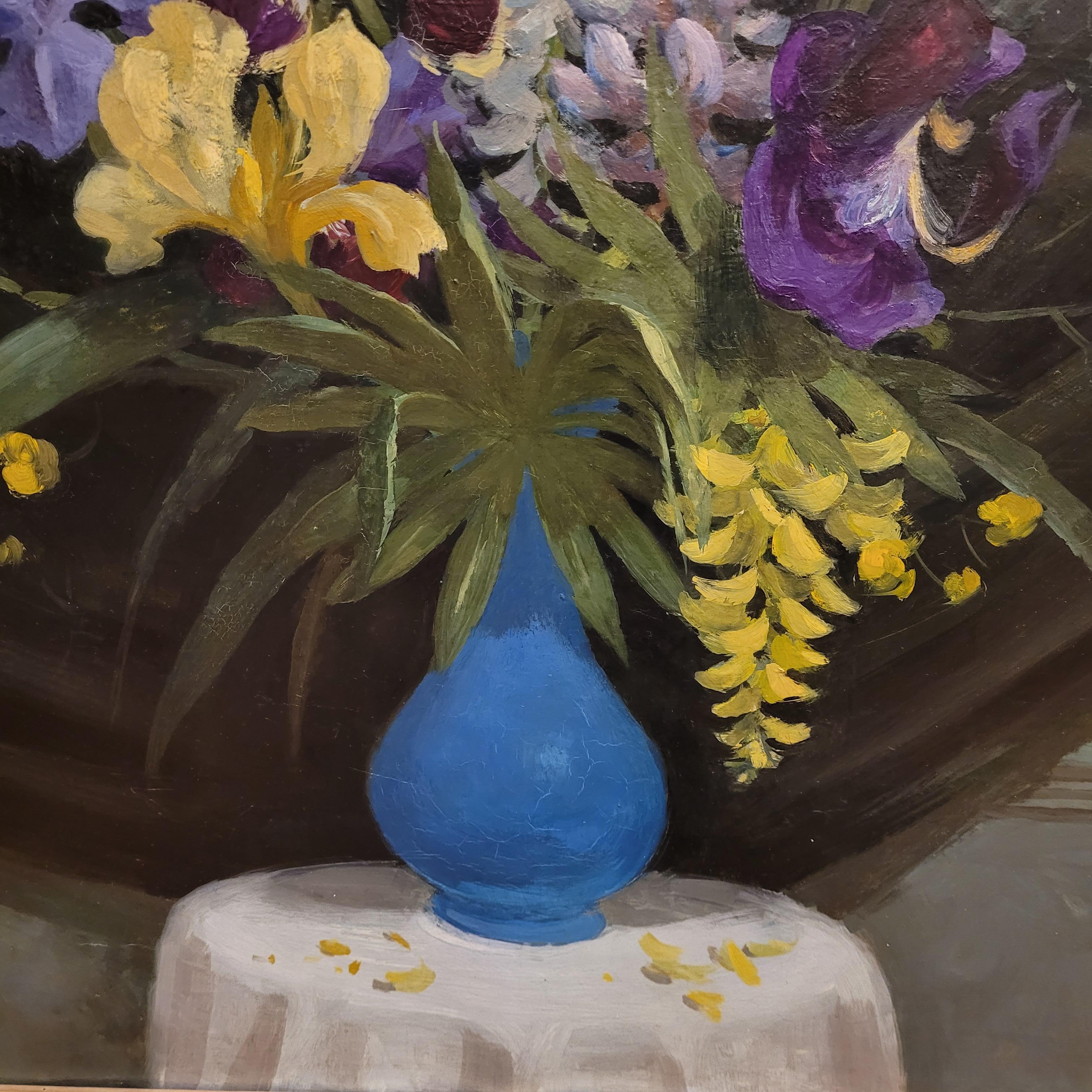 French Oil on Canvas Yellow blue Still llife ROGER CHAPELAIN-MIDY signed im Angebot 10