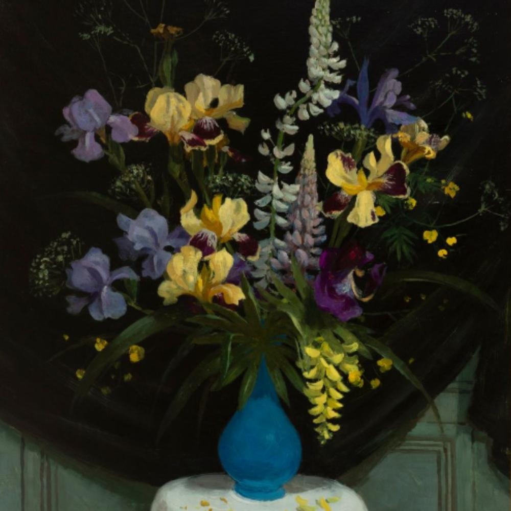 French Oil on Canvas Yellow blue Still llife ROGER CHAPELAIN-MIDY signed (Französisch) im Angebot