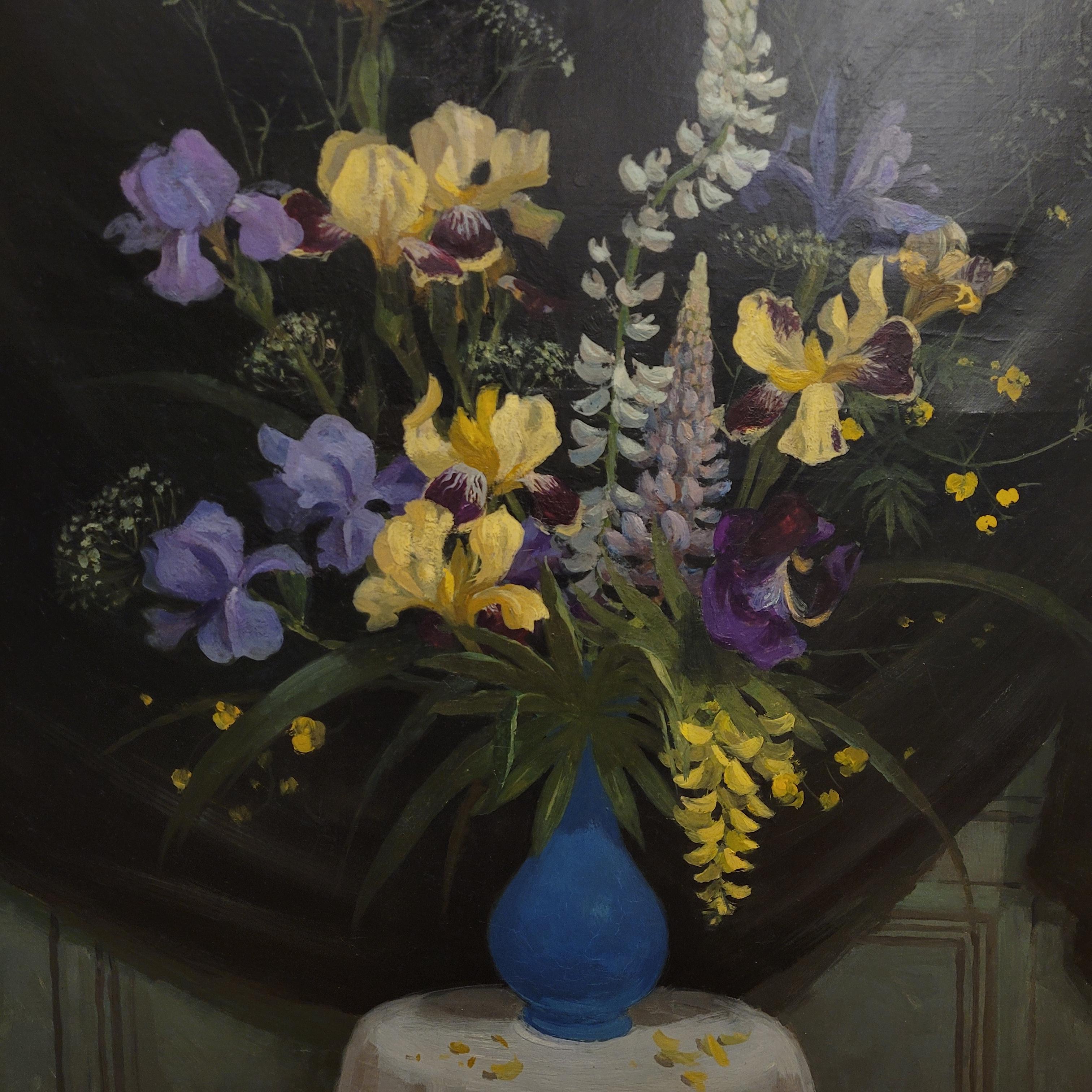 French Oil on Canvas Yellow blue Still llife ROGER CHAPELAIN-MIDY signed (Leinwand) im Angebot