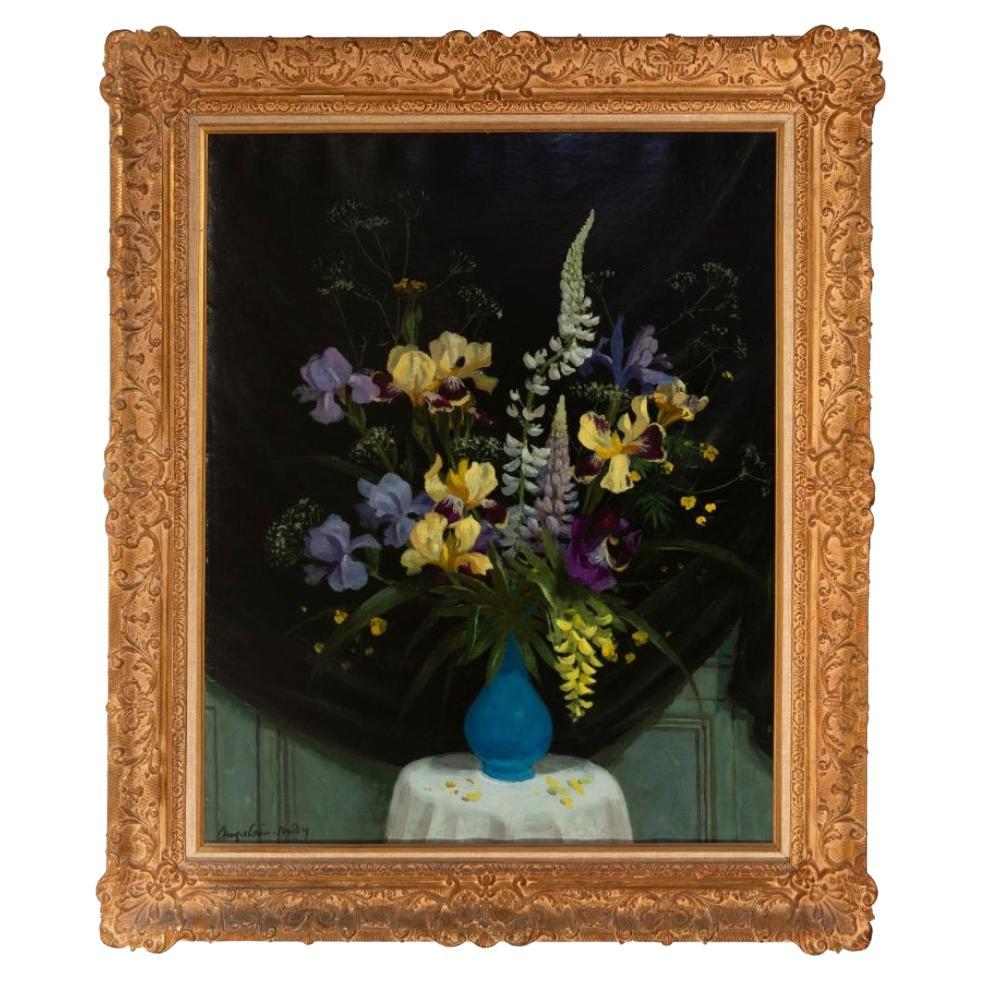 French Oil on Canvas Yellow blue Still llife ROGER CHAPELAIN-MIDY signed