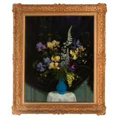 French Oil on Canvas Yellow blue Still llife ROGER CHAPELAIN-MIDY signed