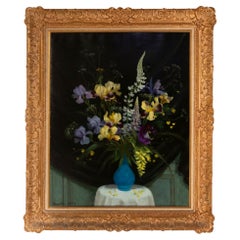 French Oil on Canvas Yellow blue Still llife ROGER CHAPELAIN-MIDY signed
